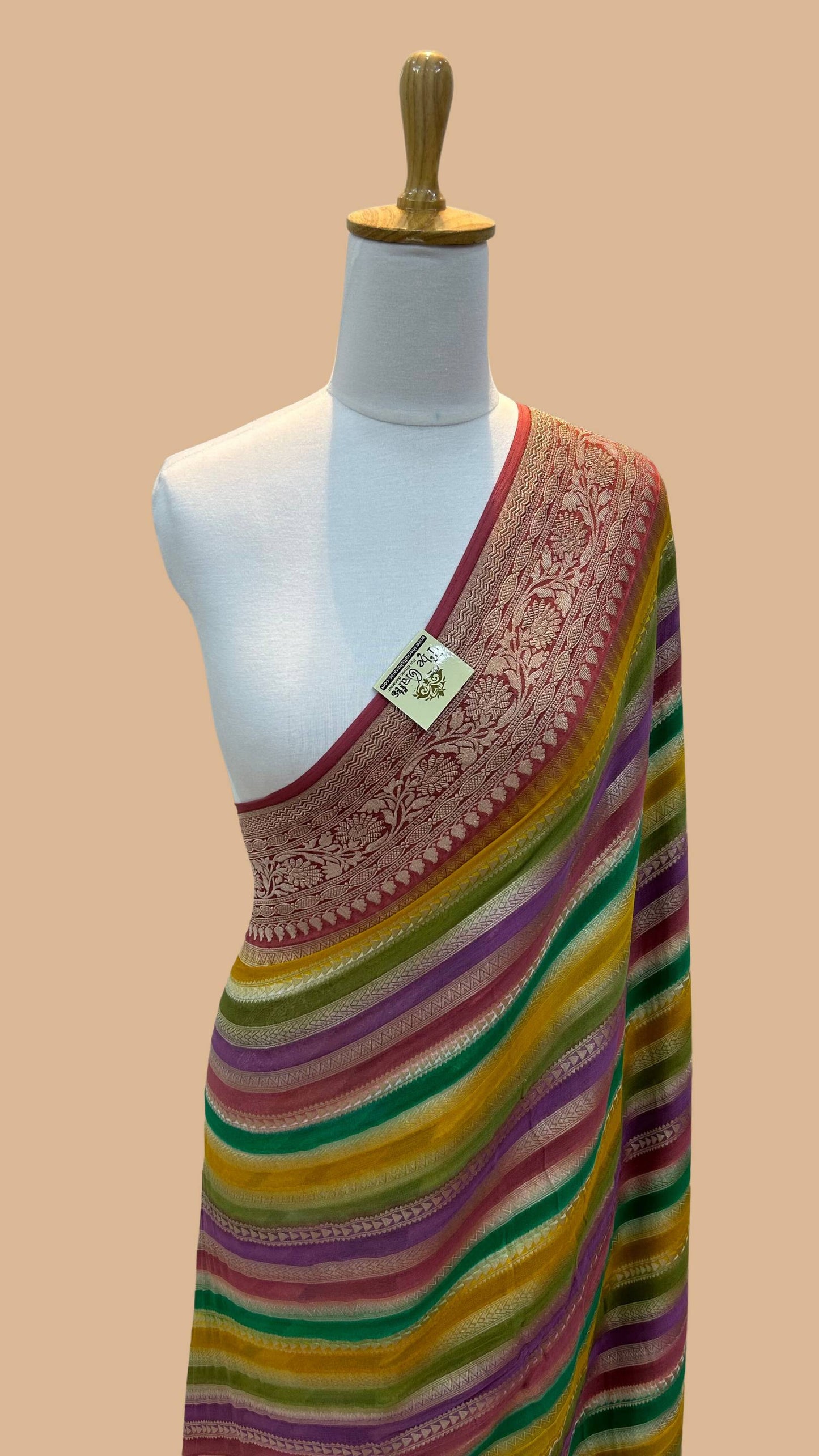 Khaddi Georgette Handloom Banarasi Saree