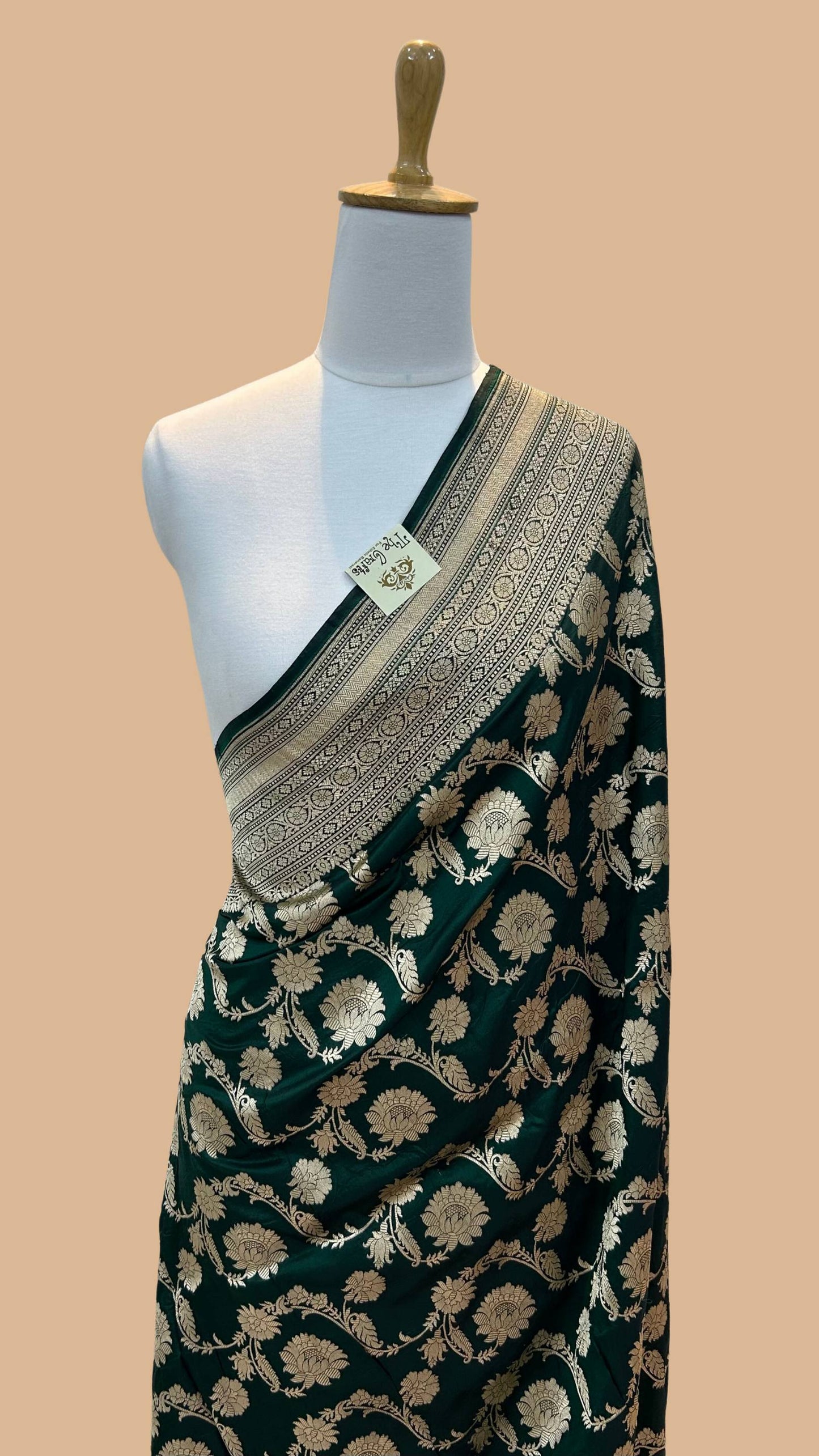 Pure Katan Silk Handloom Banarasi Saree - Jaal work