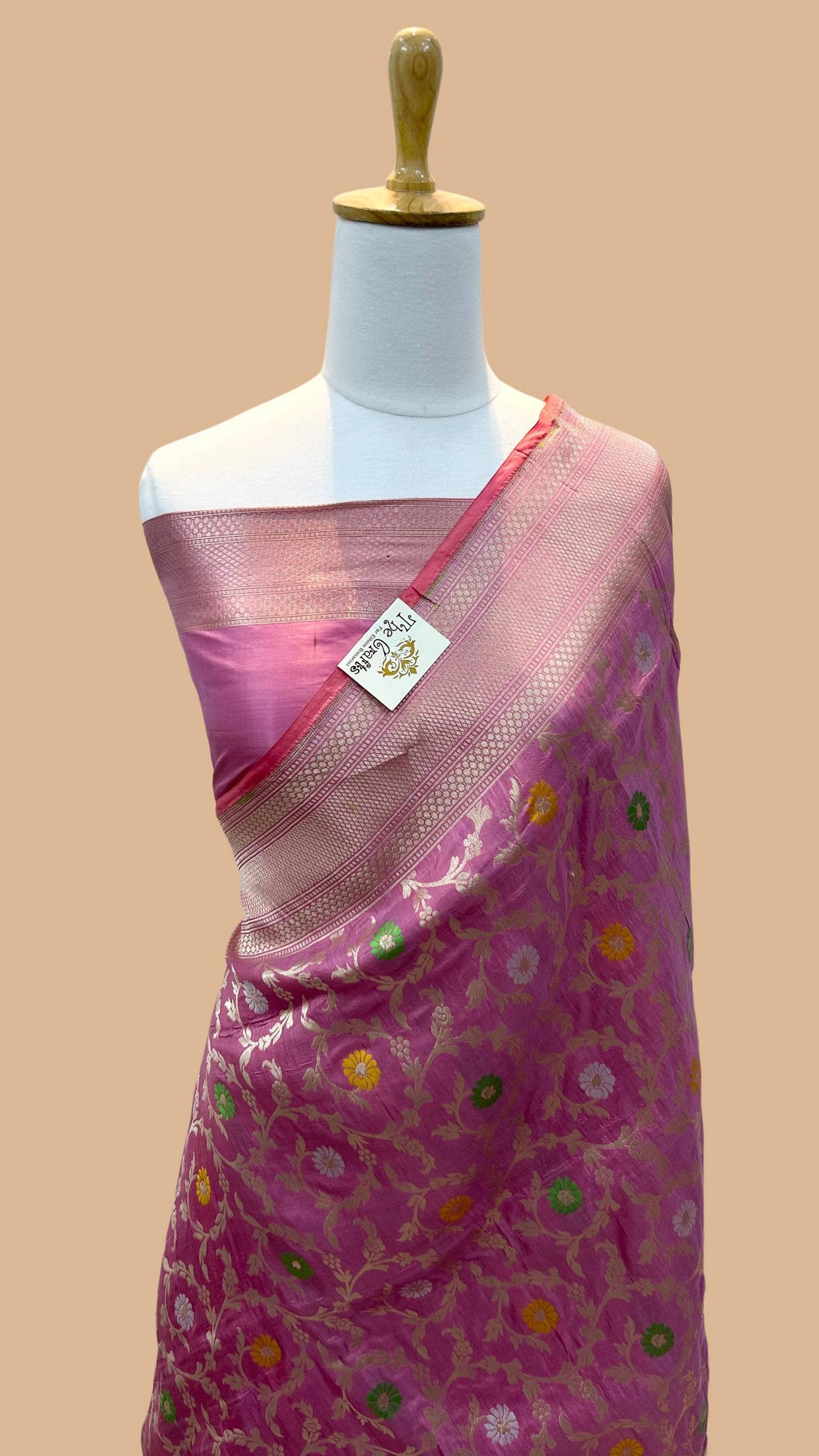 Pure Katan Silk Handloom Banarasi Saree - Jaal work with meenakari