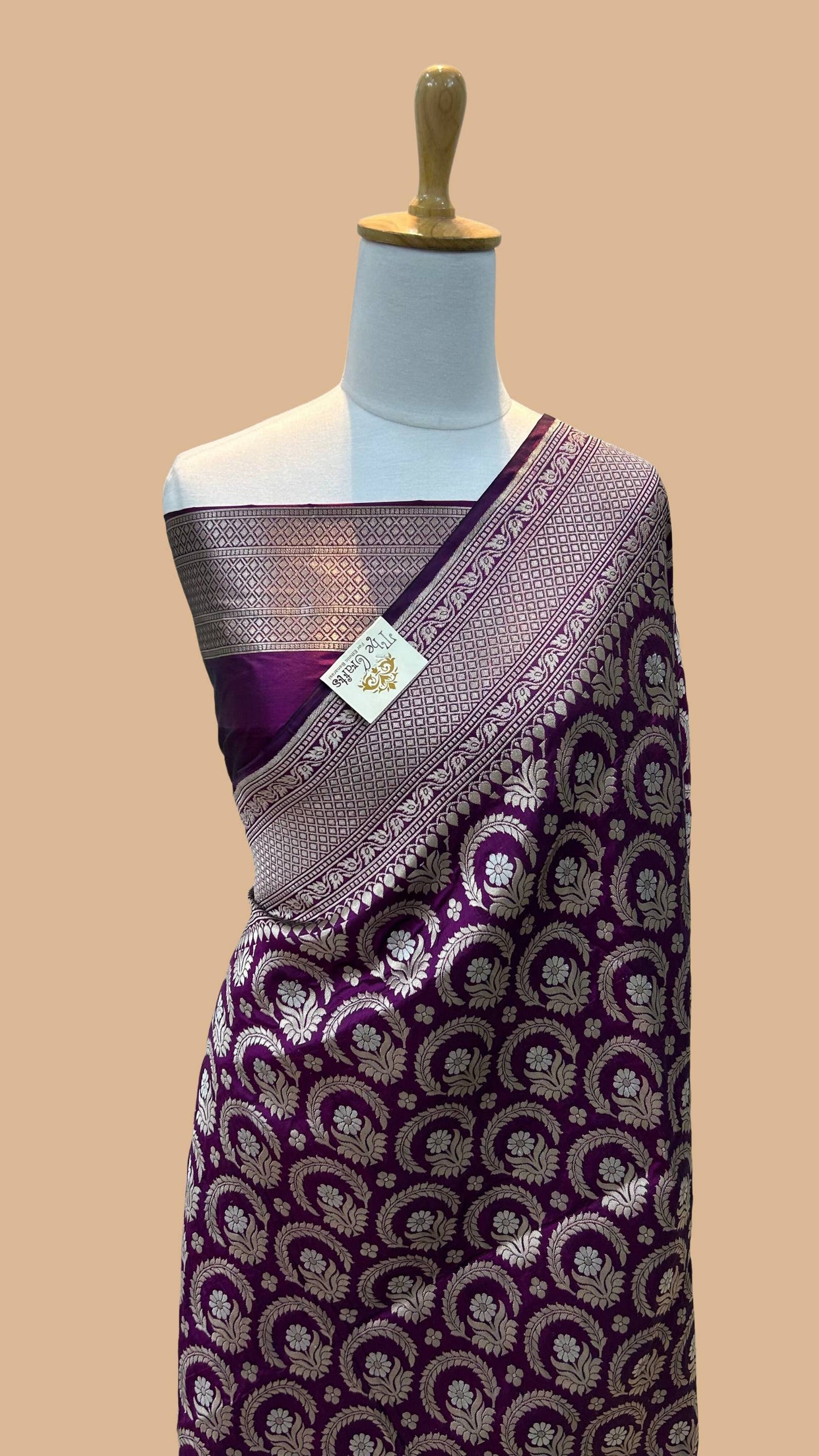 Pure Katan Silk Handloom Banarasi Saree - All over Sona roopa Jaal work