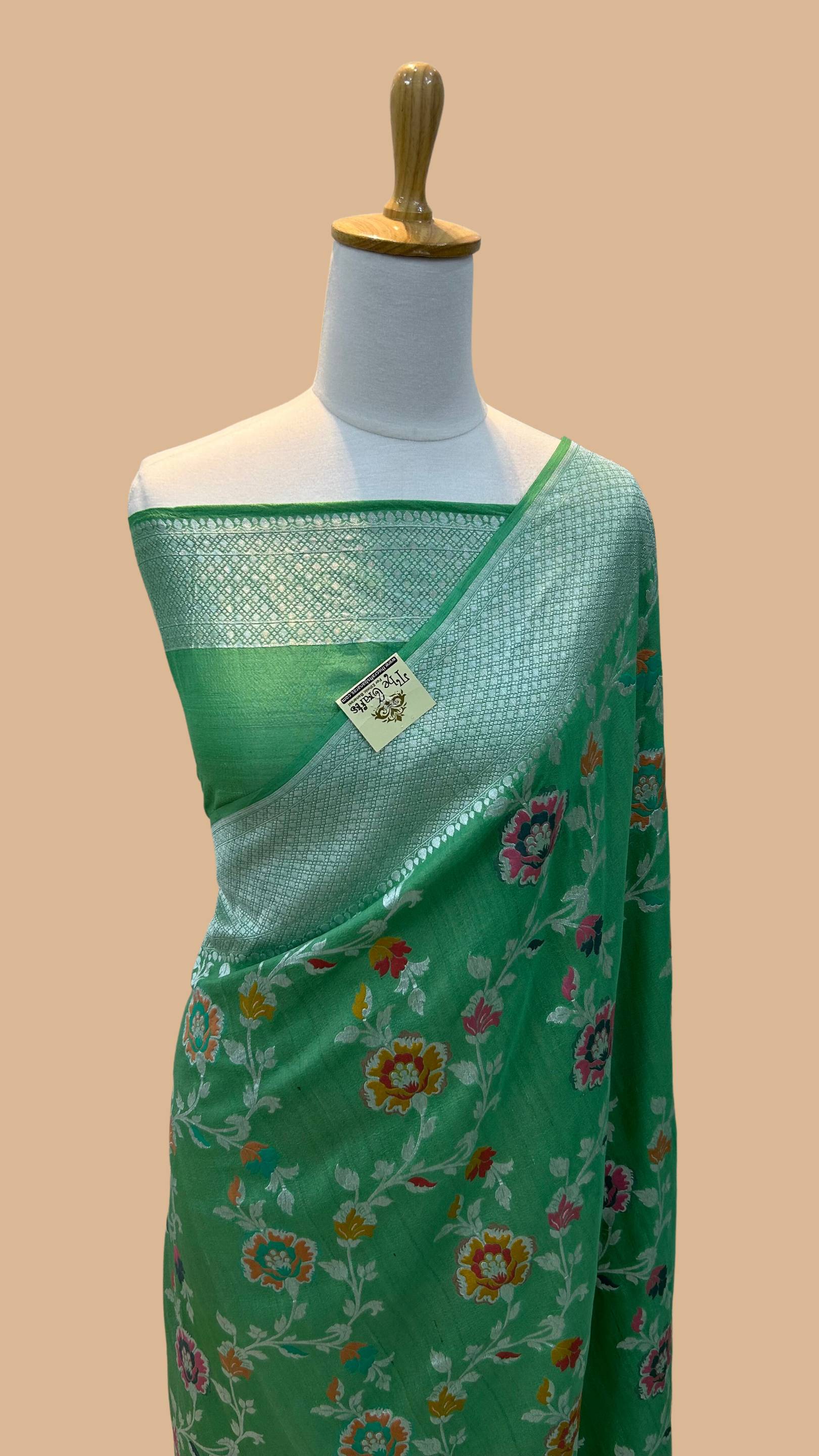 Tussar Georgette Banarasi Saree - Meenakari