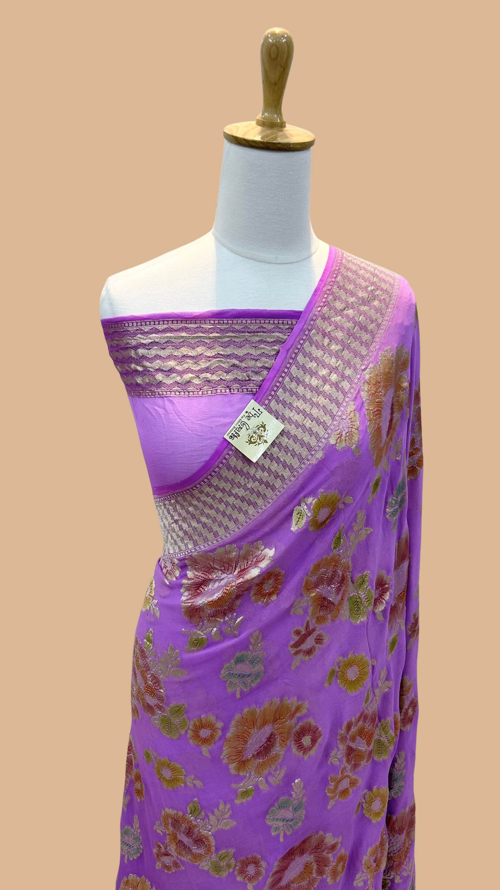 Khaddi Georgette Handloom Banarasi Saree