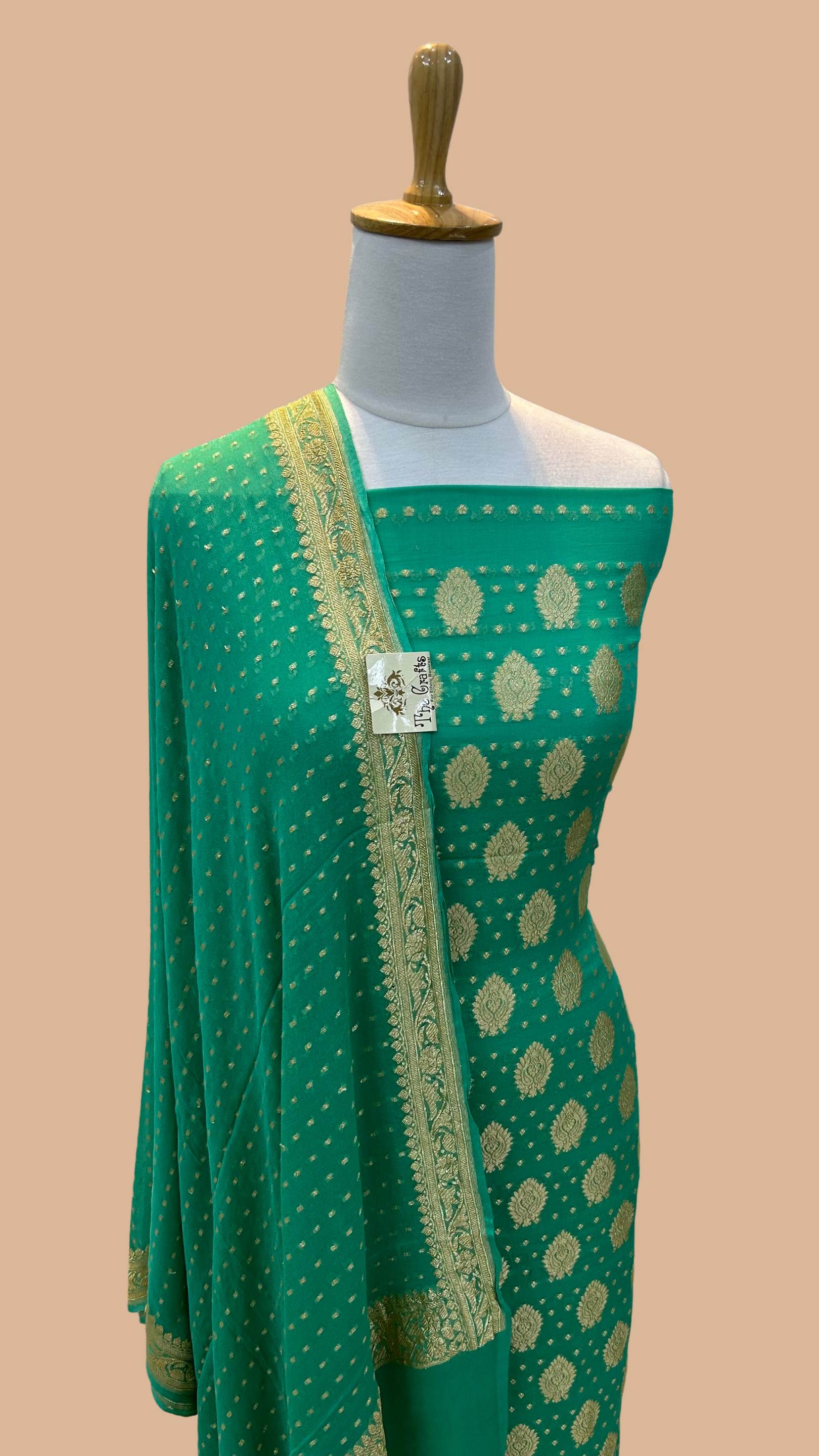 Khaddi Georgette Banarasi Dress Material