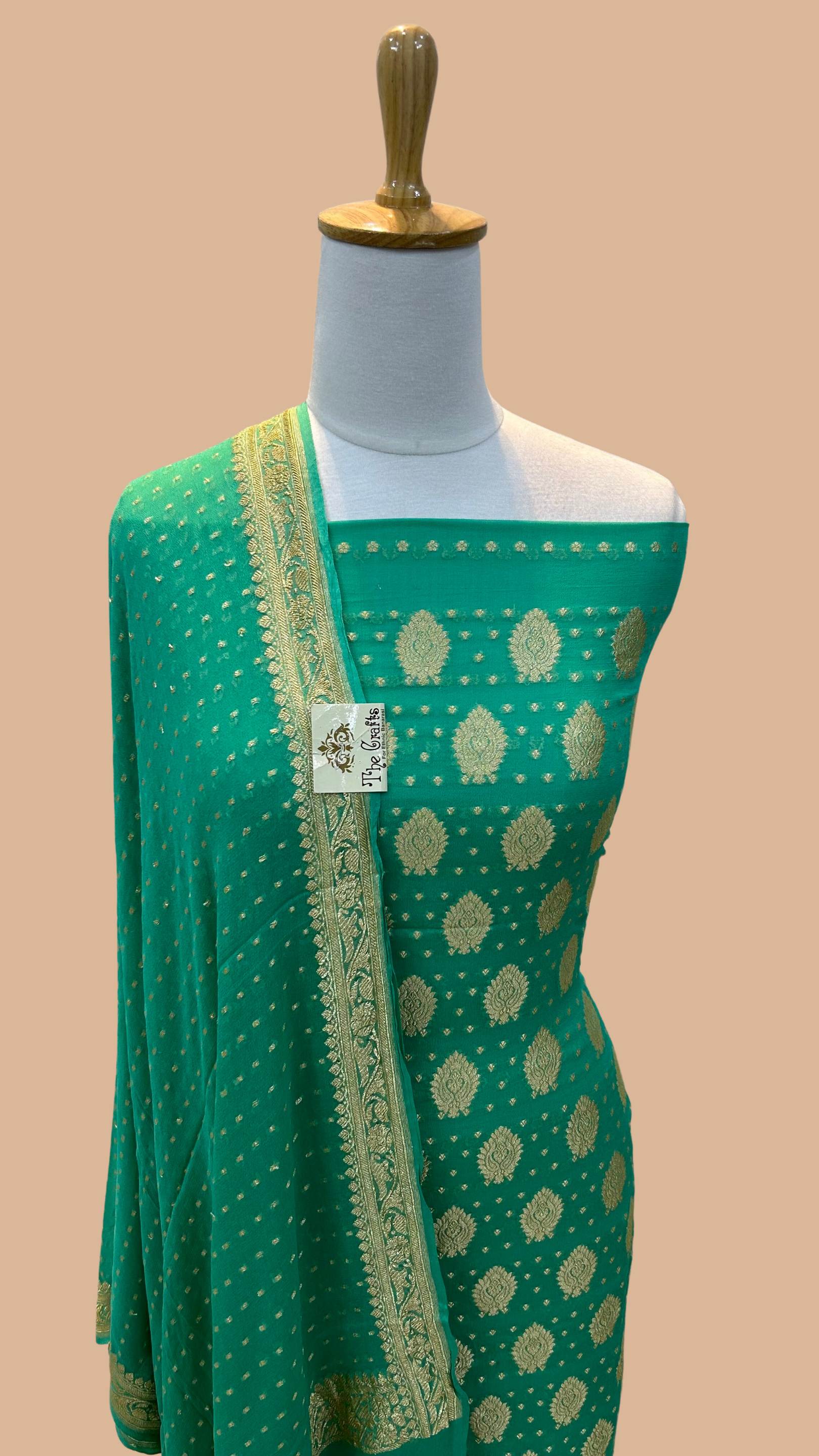 Khaddi Georgette Banarasi Dress Material