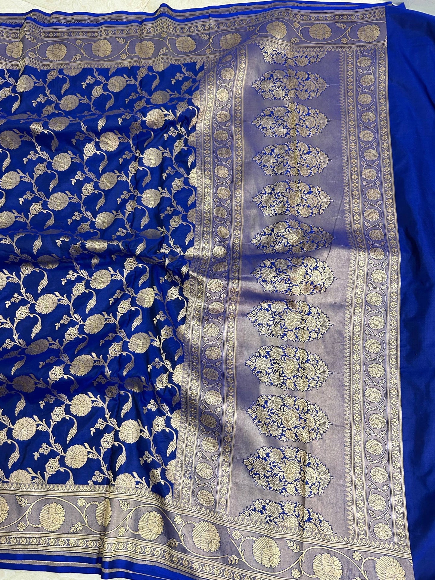 Pure Katan Silk Handloom Banarasi Saree - Jaal work