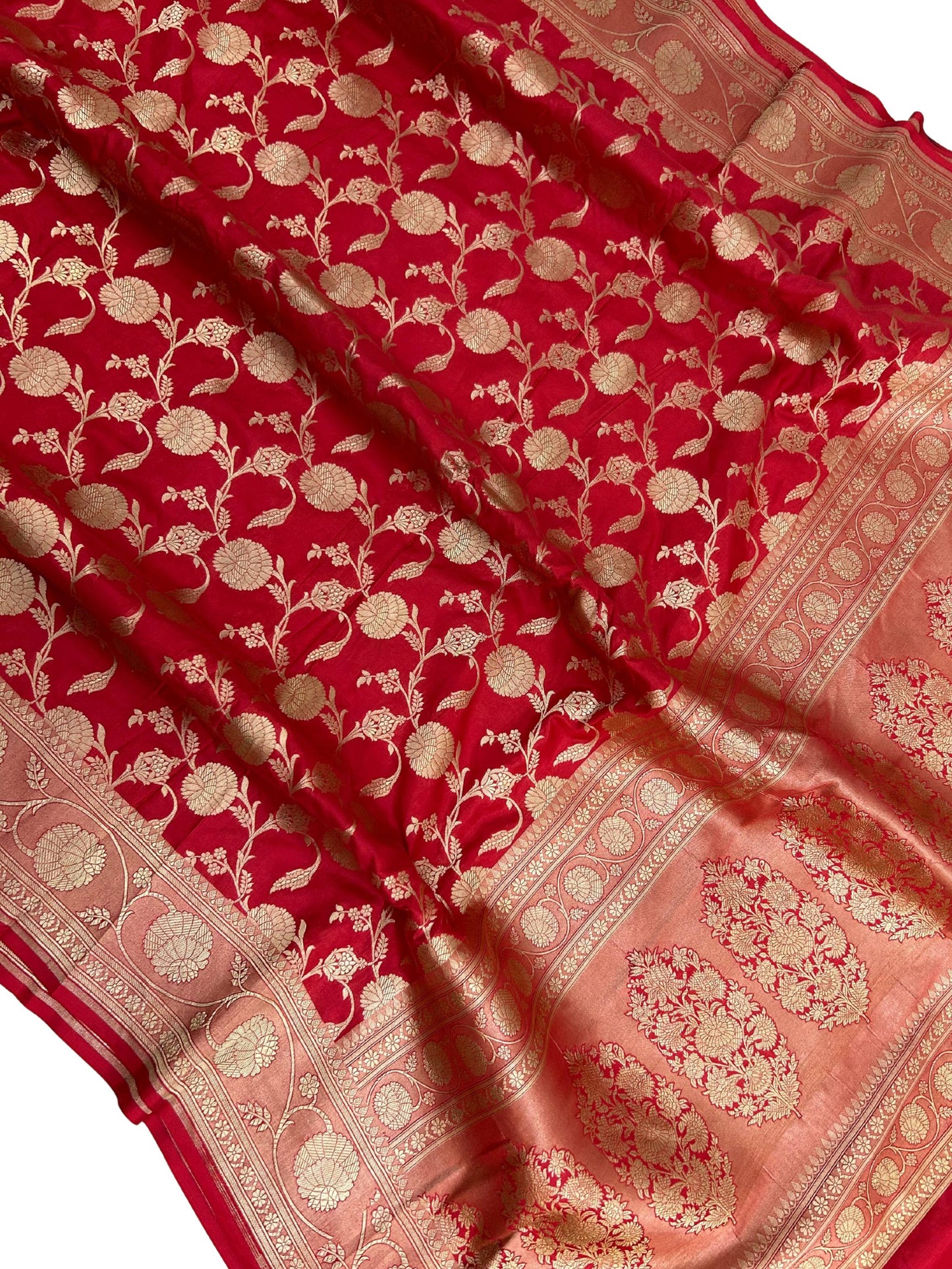 Pure Katan Silk Handloom Banarasi Saree - Jaal work