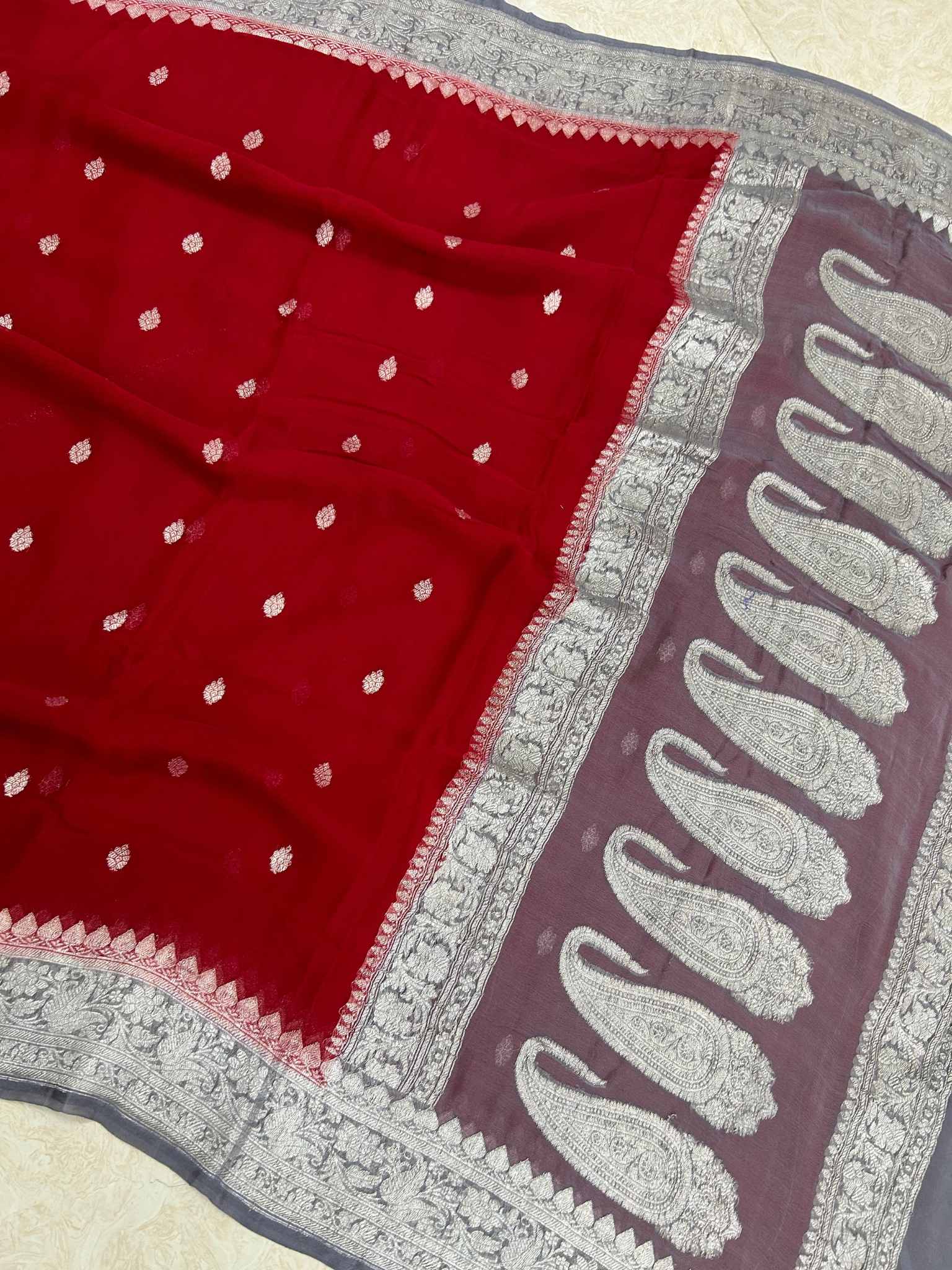 Pure Georgette Handloom Banarasi Saree
