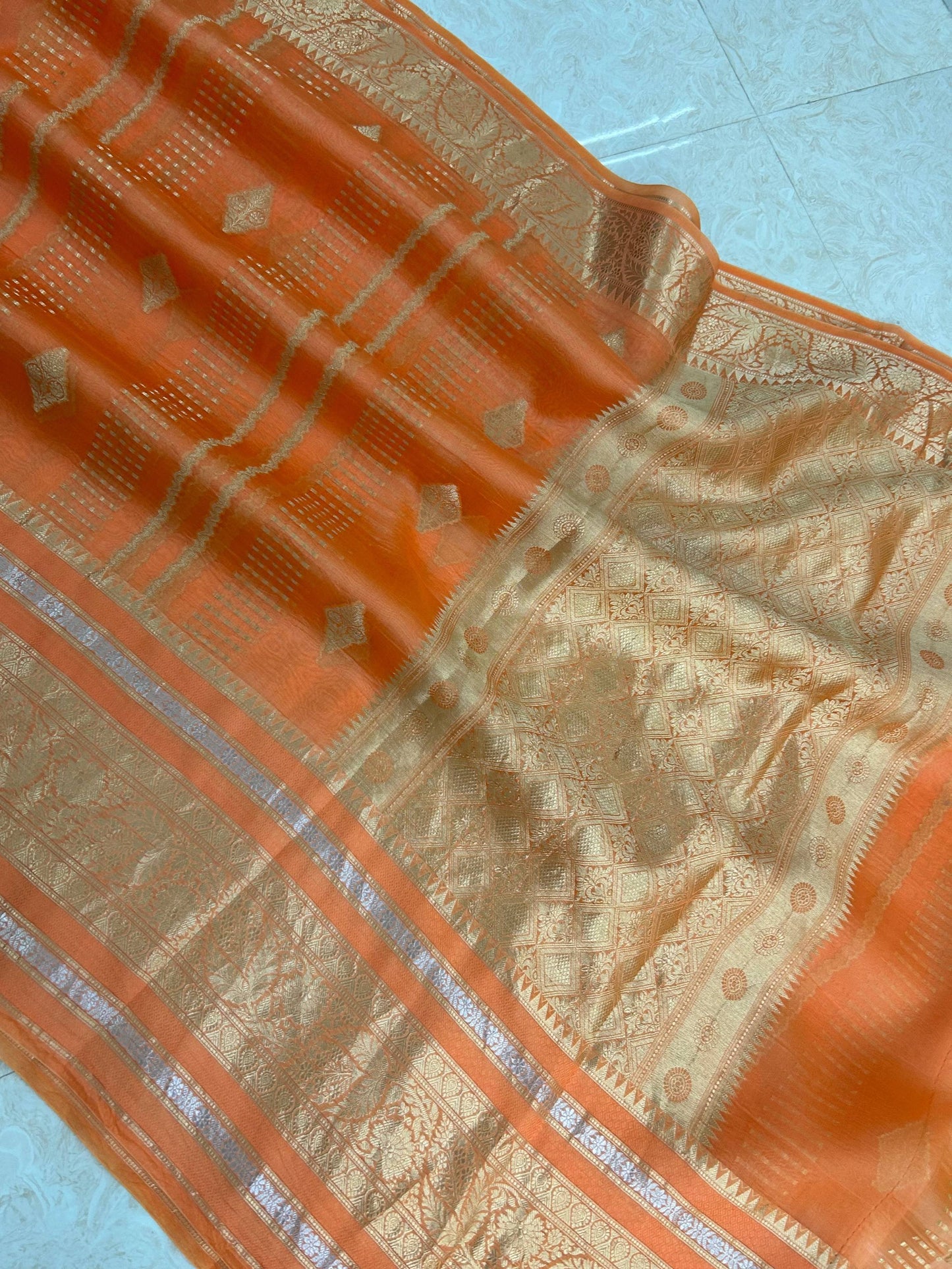 Pure Kora Silk Handloom Banarasi Saree