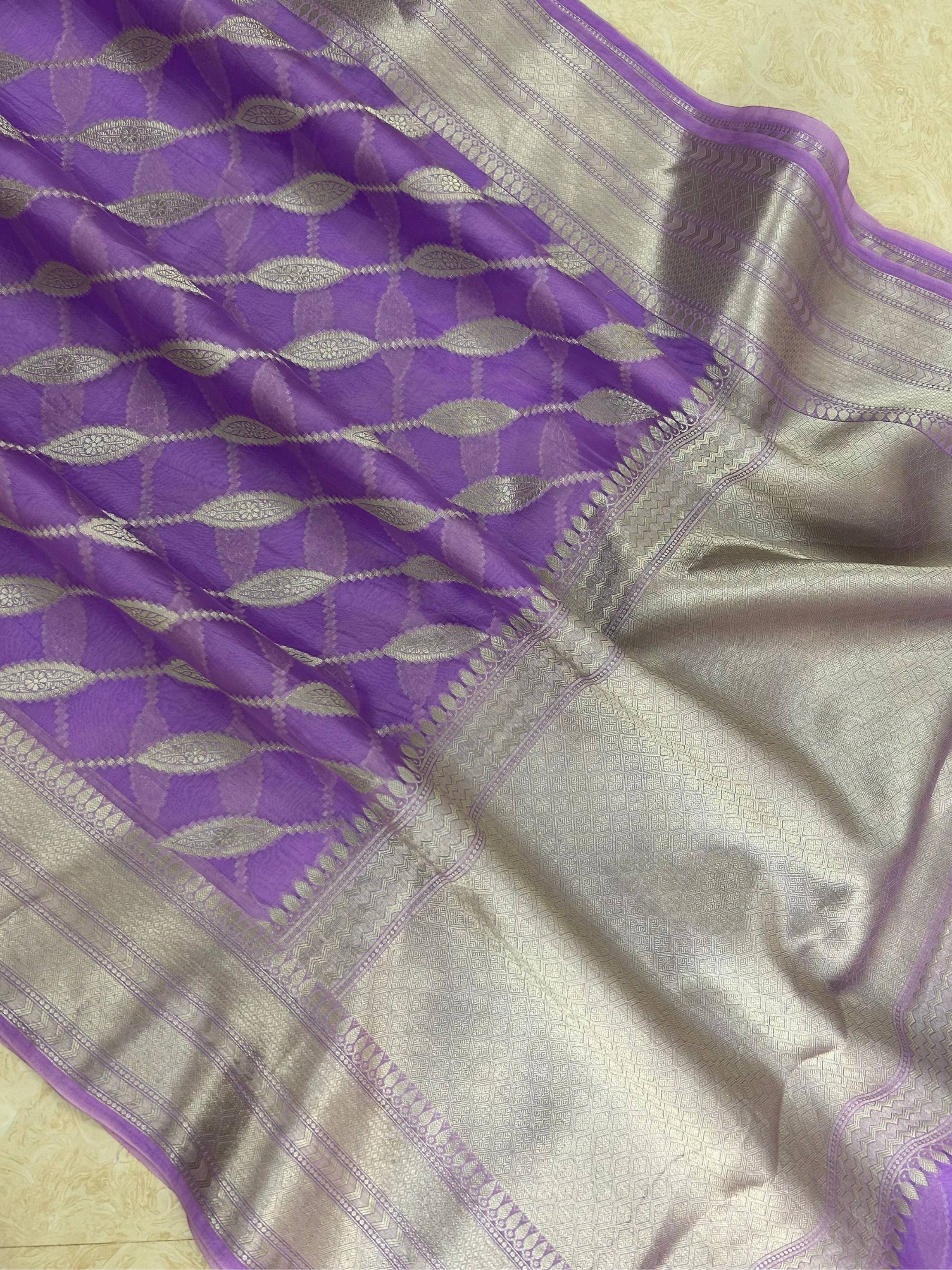 Pure Kora Silk Handloom Banarasi Saree