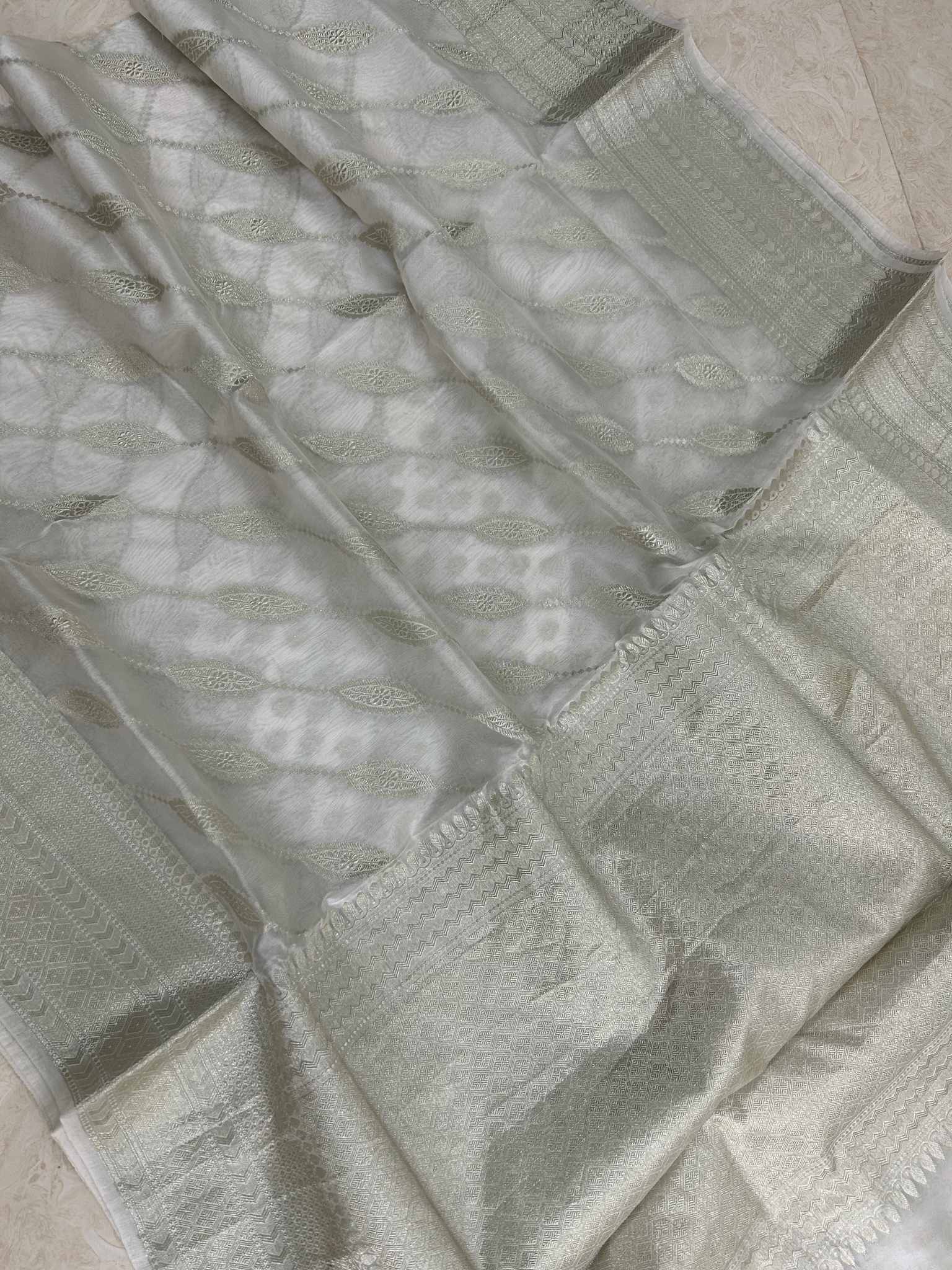 Pure Kora Silk Handloom Banarasi Saree