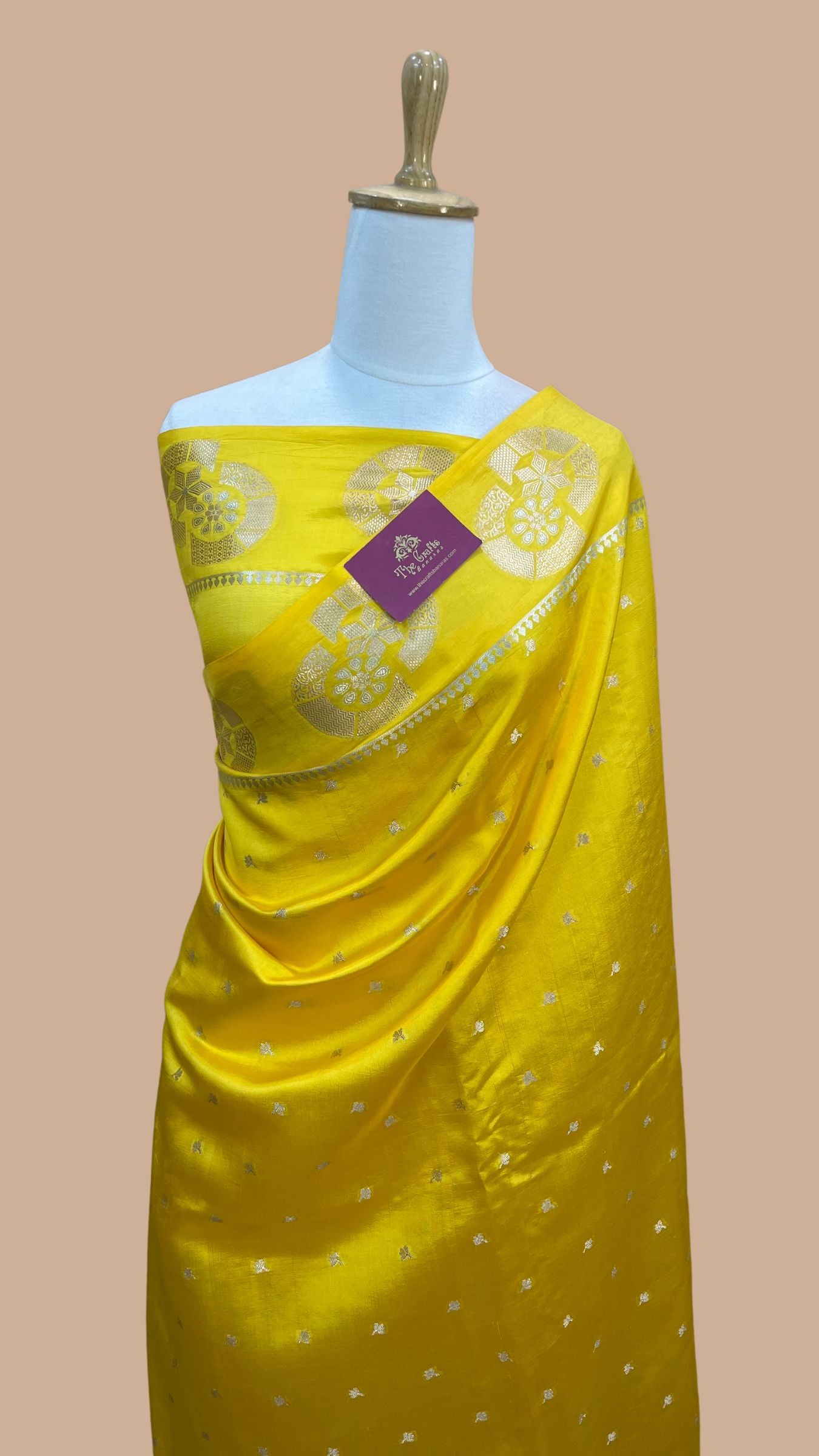 Pure Raw Mango Silk Handloom Banarasi Saree