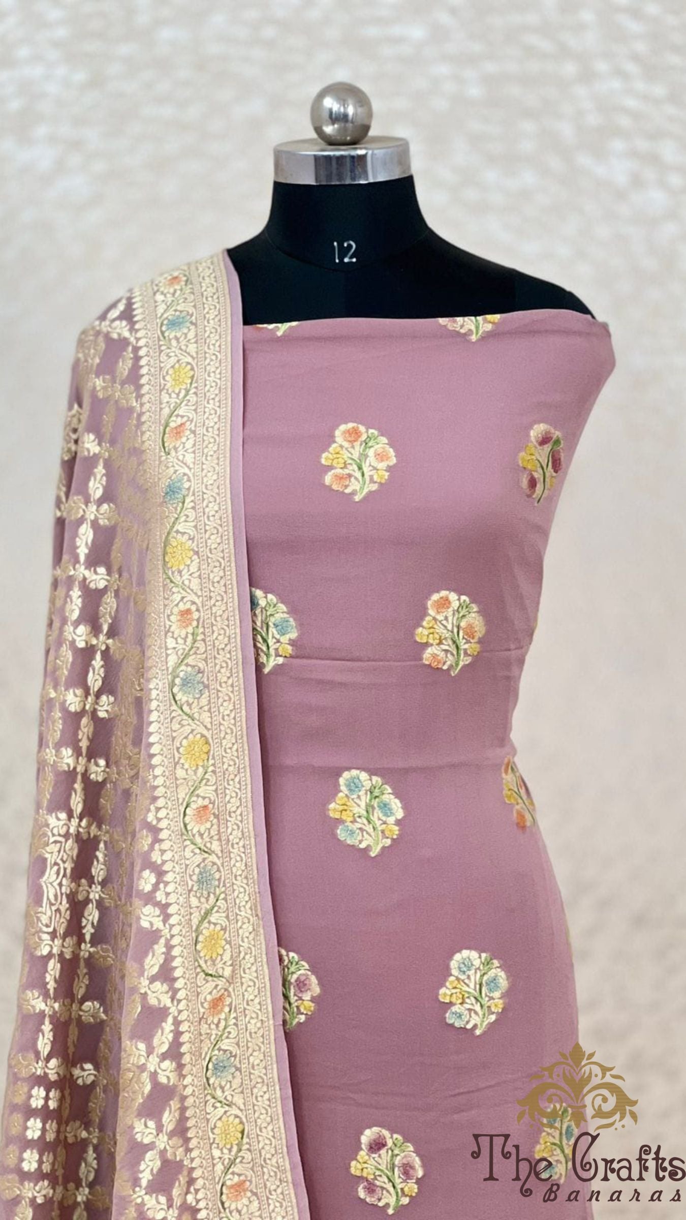 Pure Banarasi Khaddi Georgette Dress Material