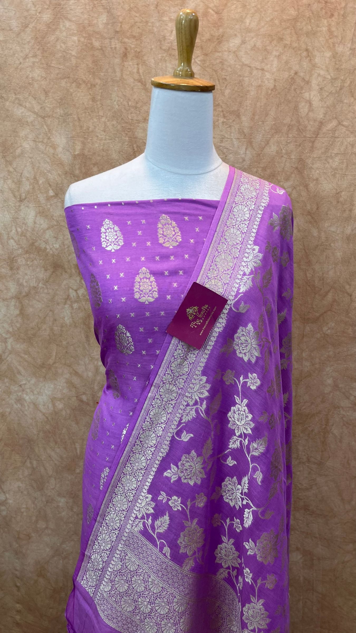 Pure Moonga Silk Handloom Banarasi Dress Material