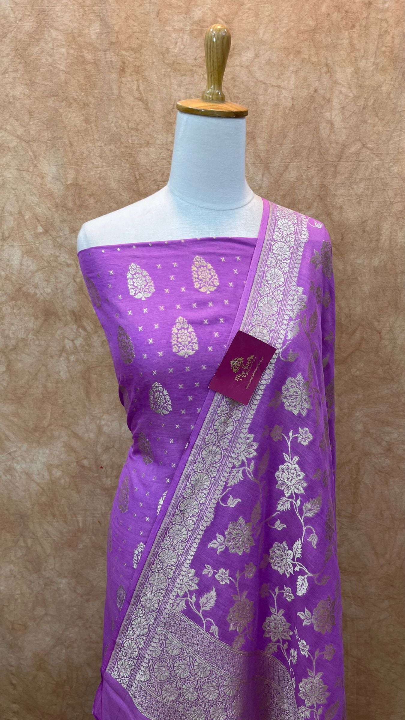 Pure Moonga Silk Handloom Banarasi Dress Material