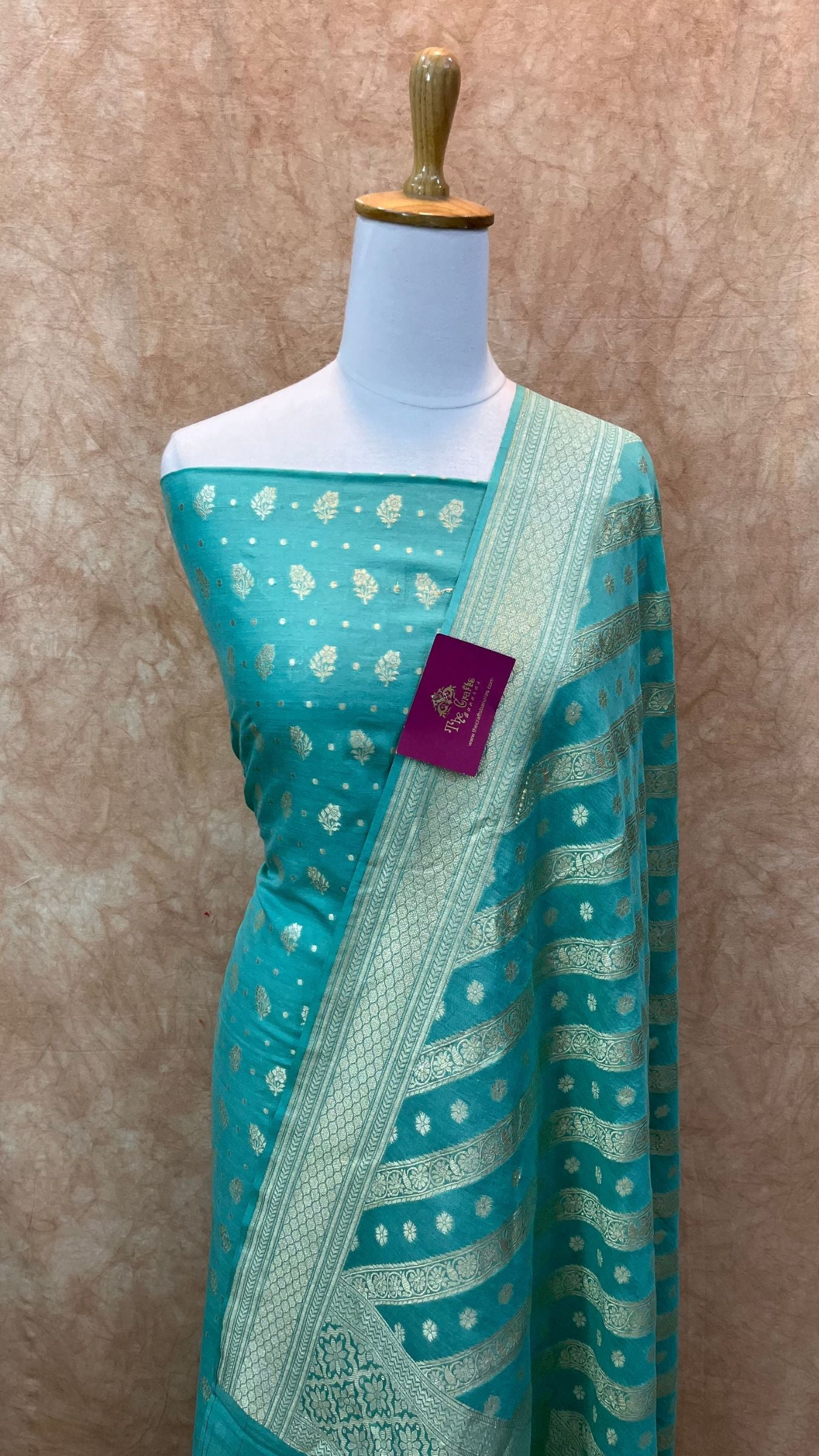 Pure Moonga Silk Handloom Banarasi Dress Material