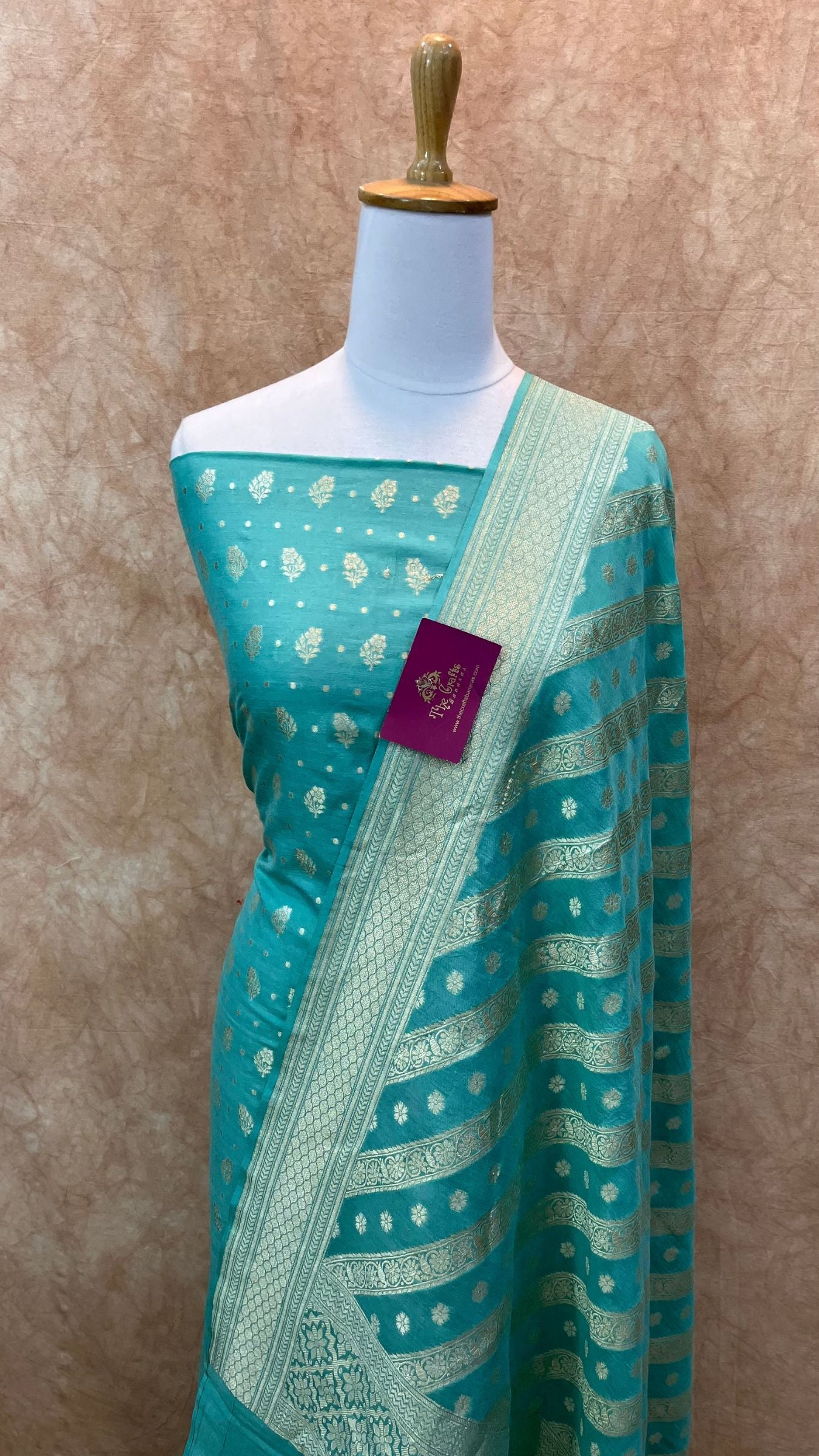 Pure Moonga Silk Handloom Banarasi Dress Material