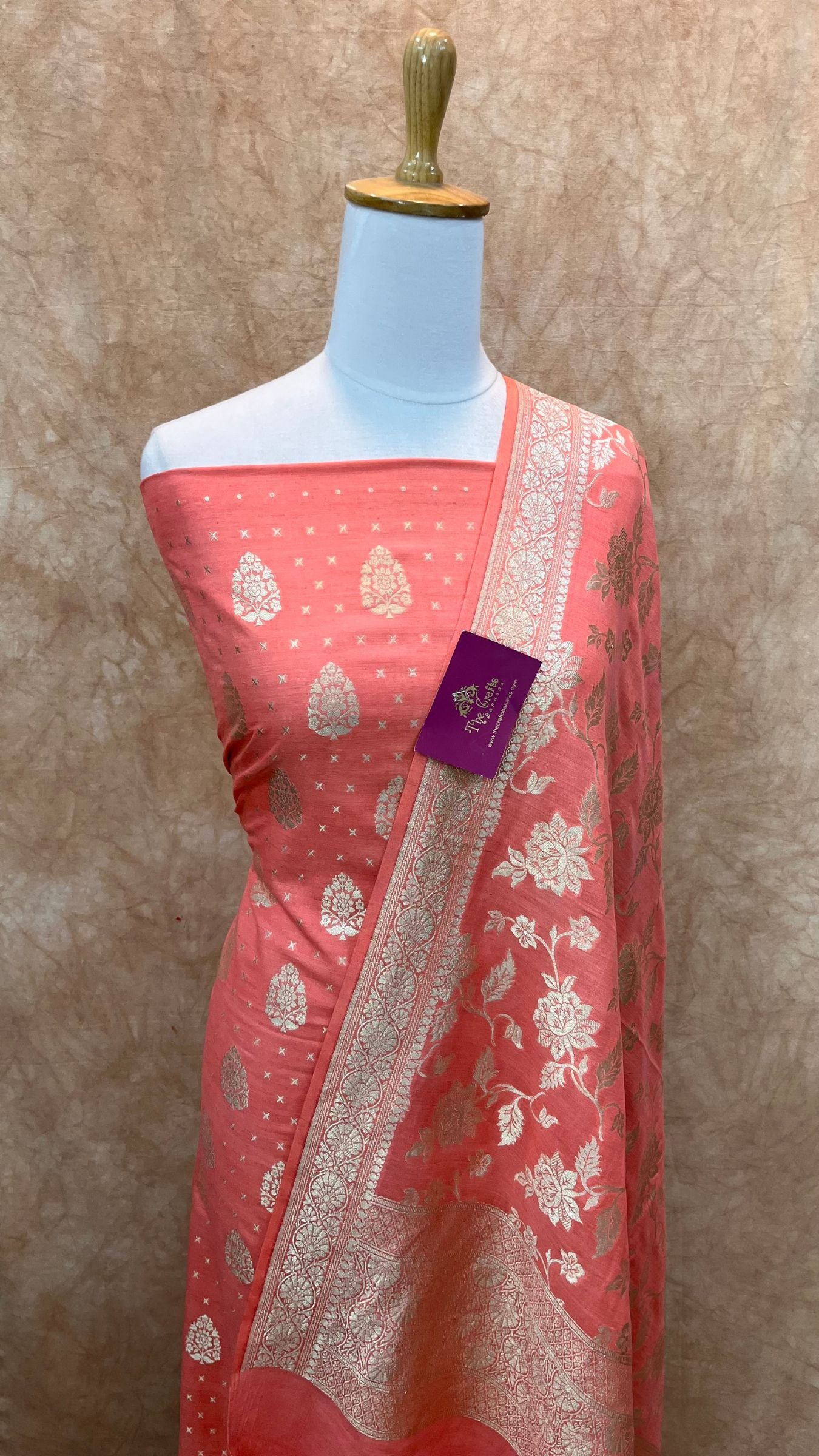 Pure Moonga Silk Handloom Banarasi Dress Material