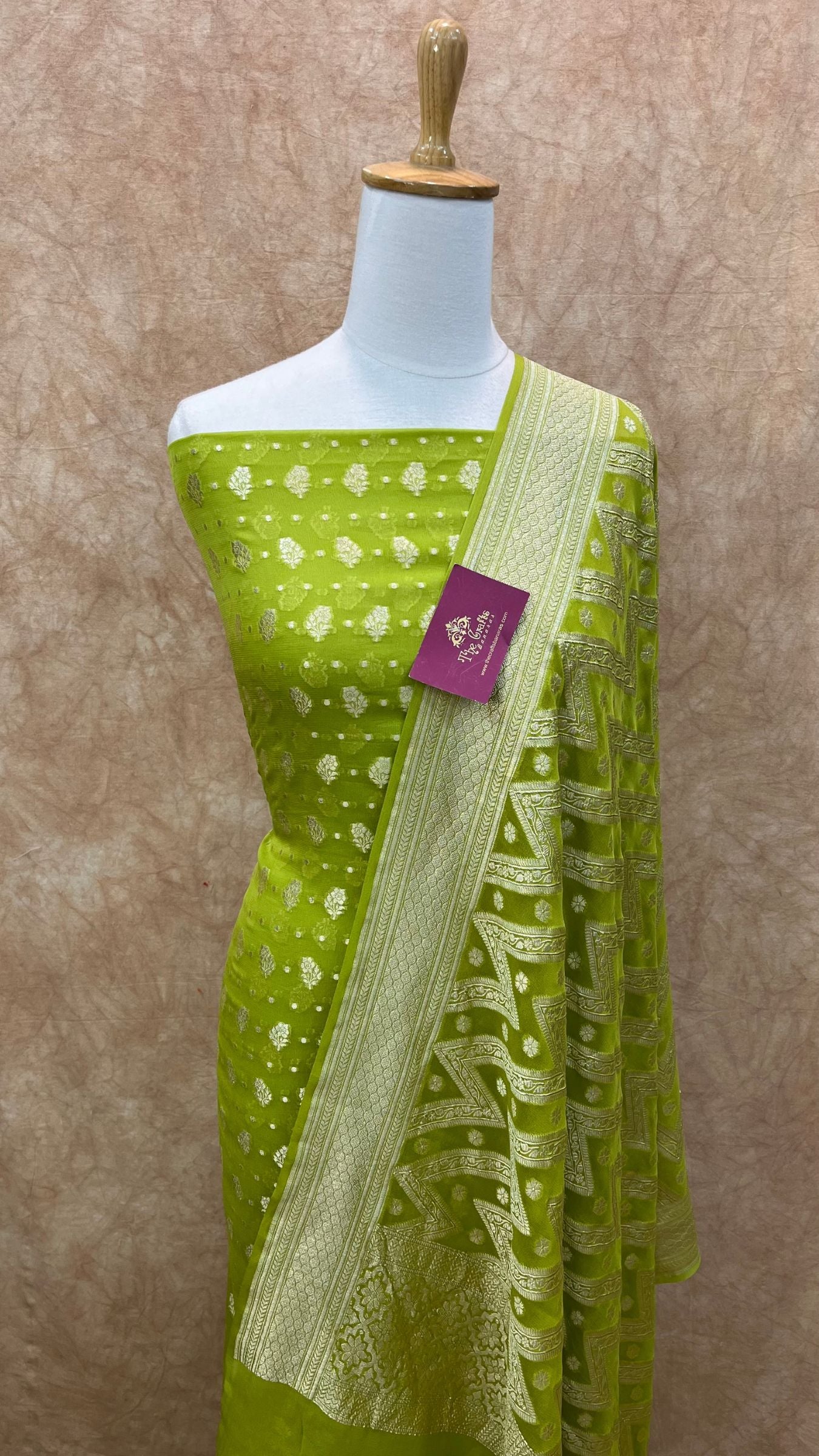 Banarasi Khaddi Georgette Dress Material