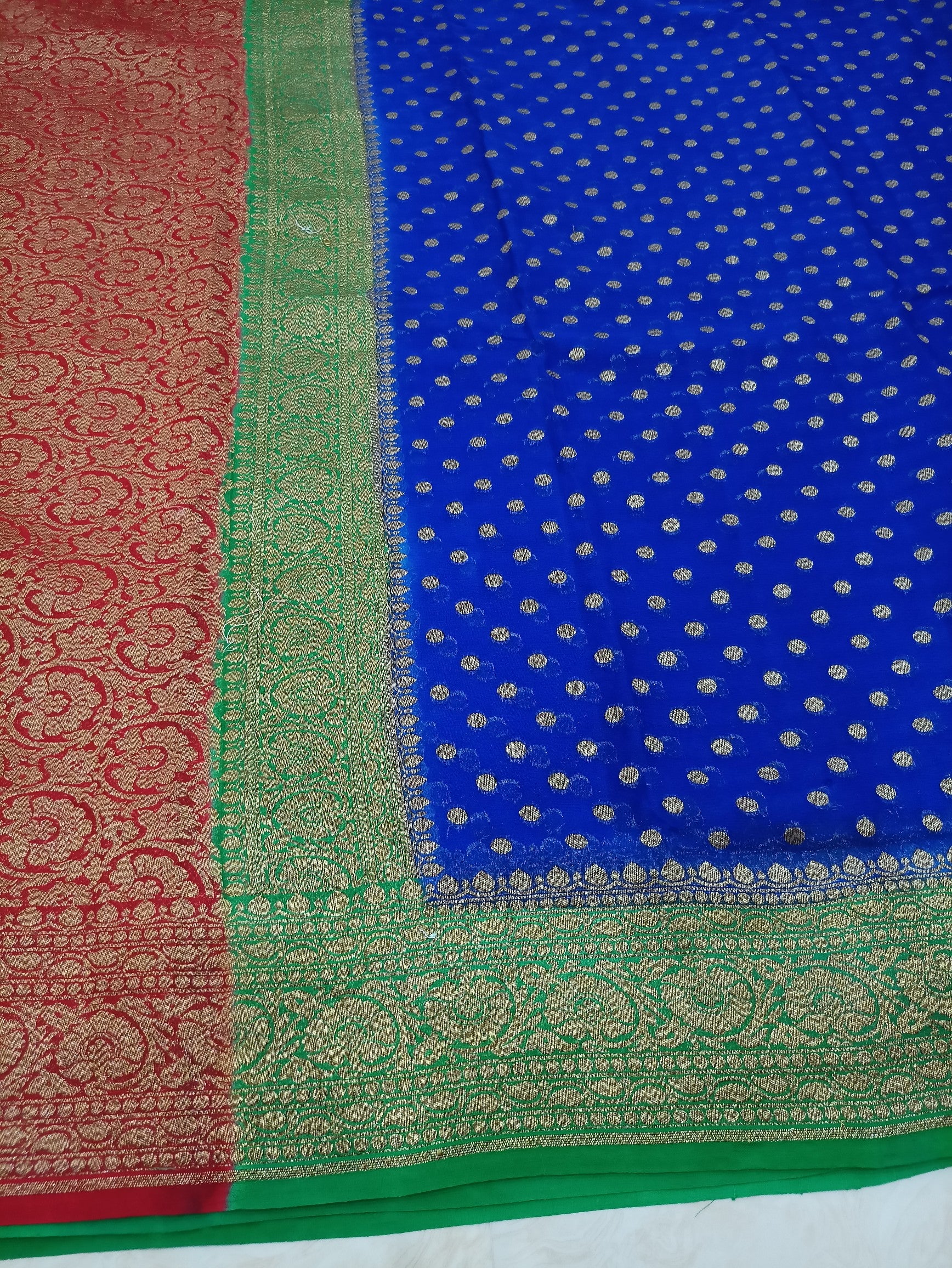 Khaddi Georgette Banarasi Saree - Antique Zari - The Crafts Clothing