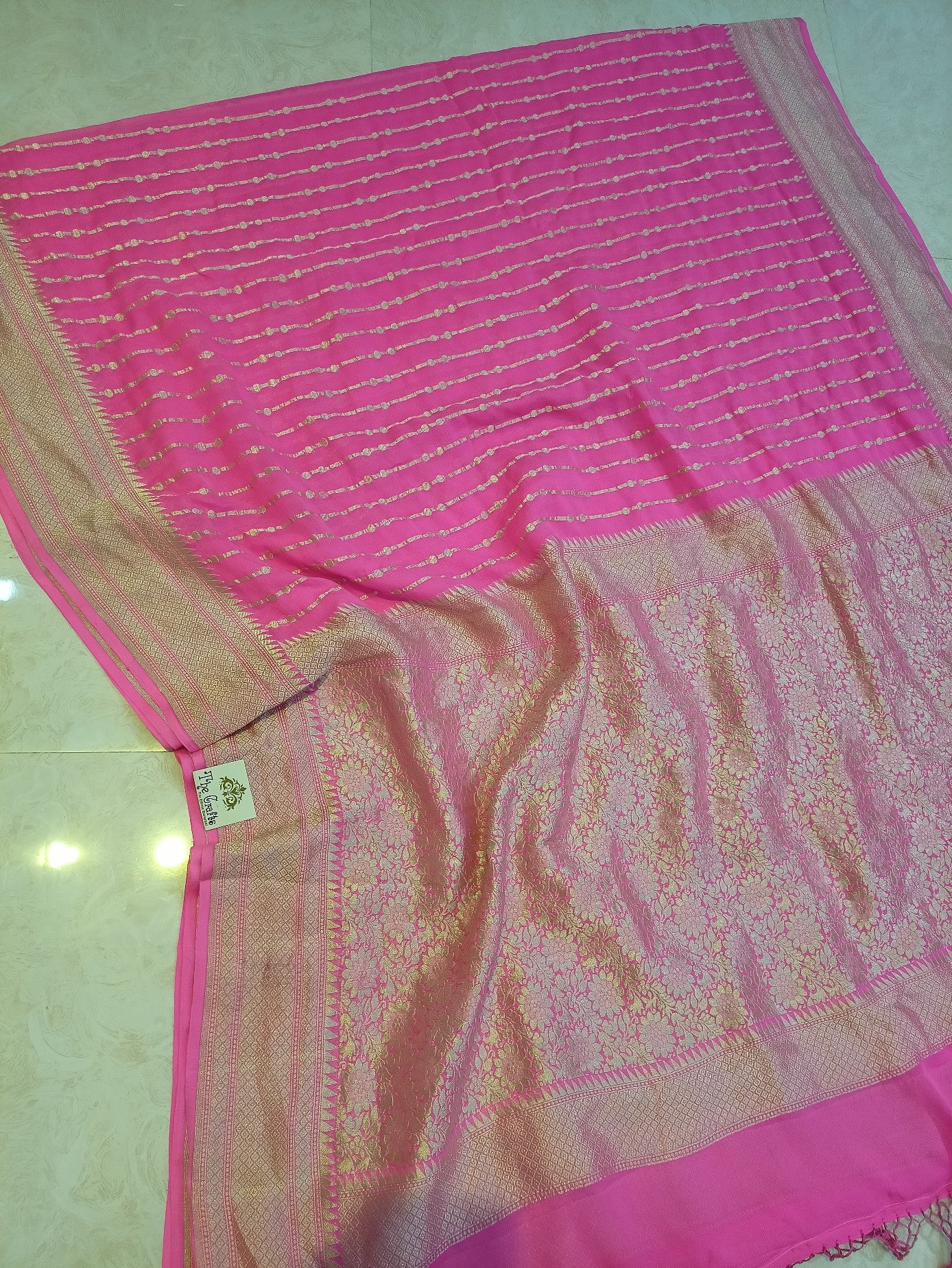 Khaddi Georgette Banarasi Saree - Water Zari