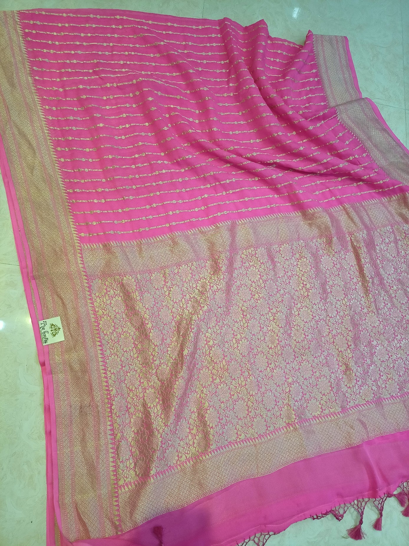 Khaddi Georgette Banarasi Saree - Water Zari