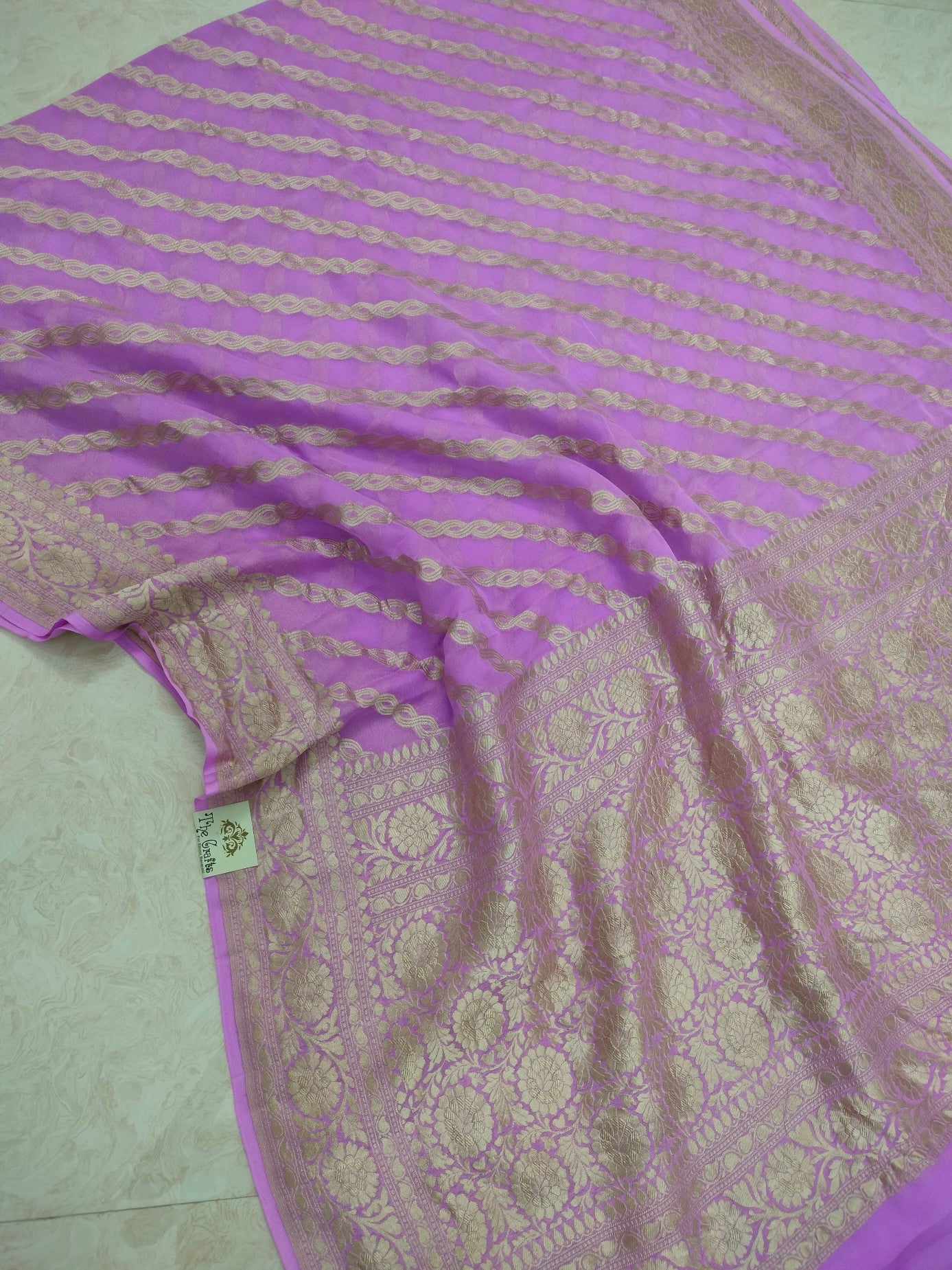 Khaddi Georgette Banarasi Saree - Water Zari