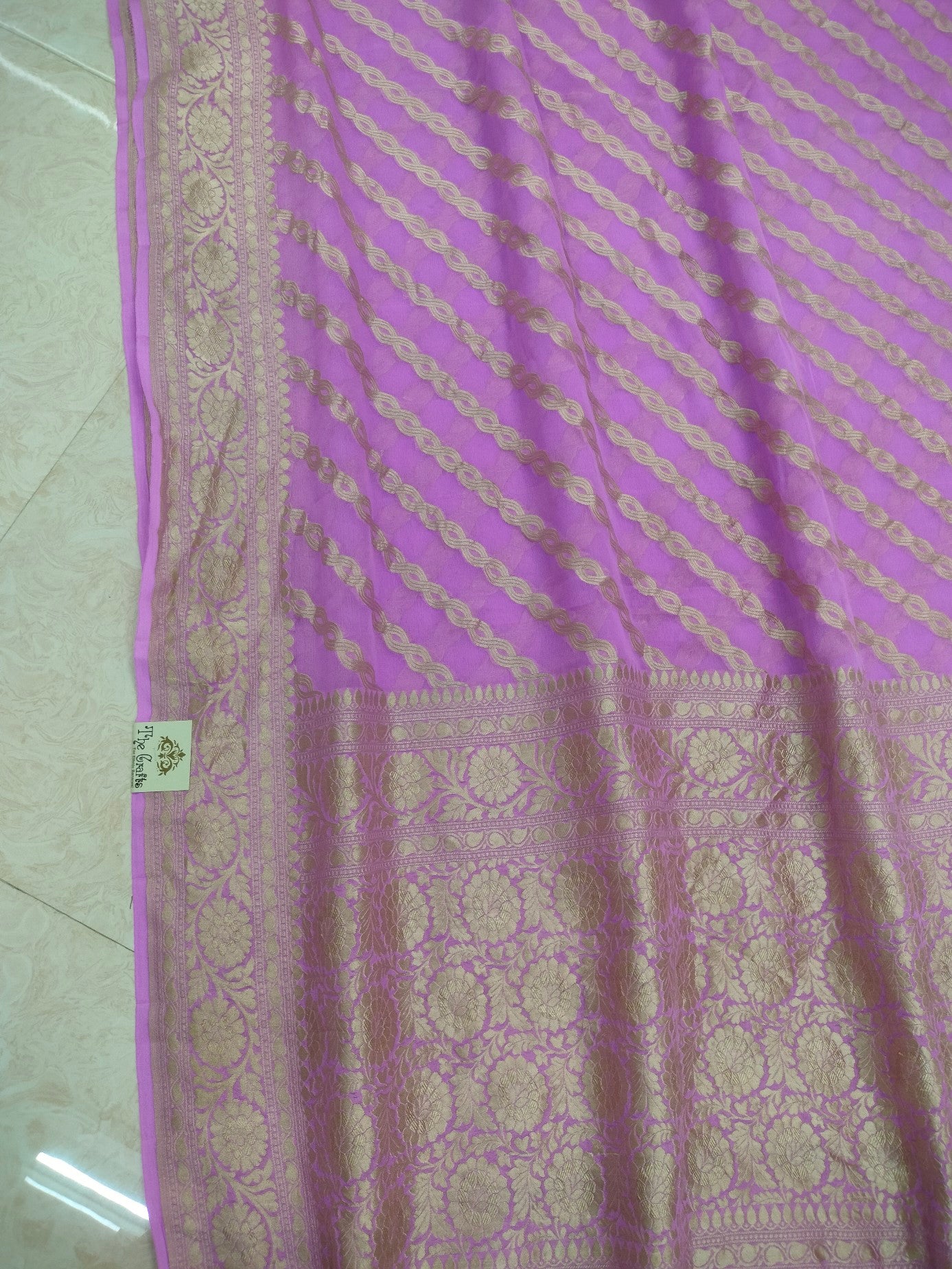 Khaddi Georgette Banarasi Saree - Water Zari
