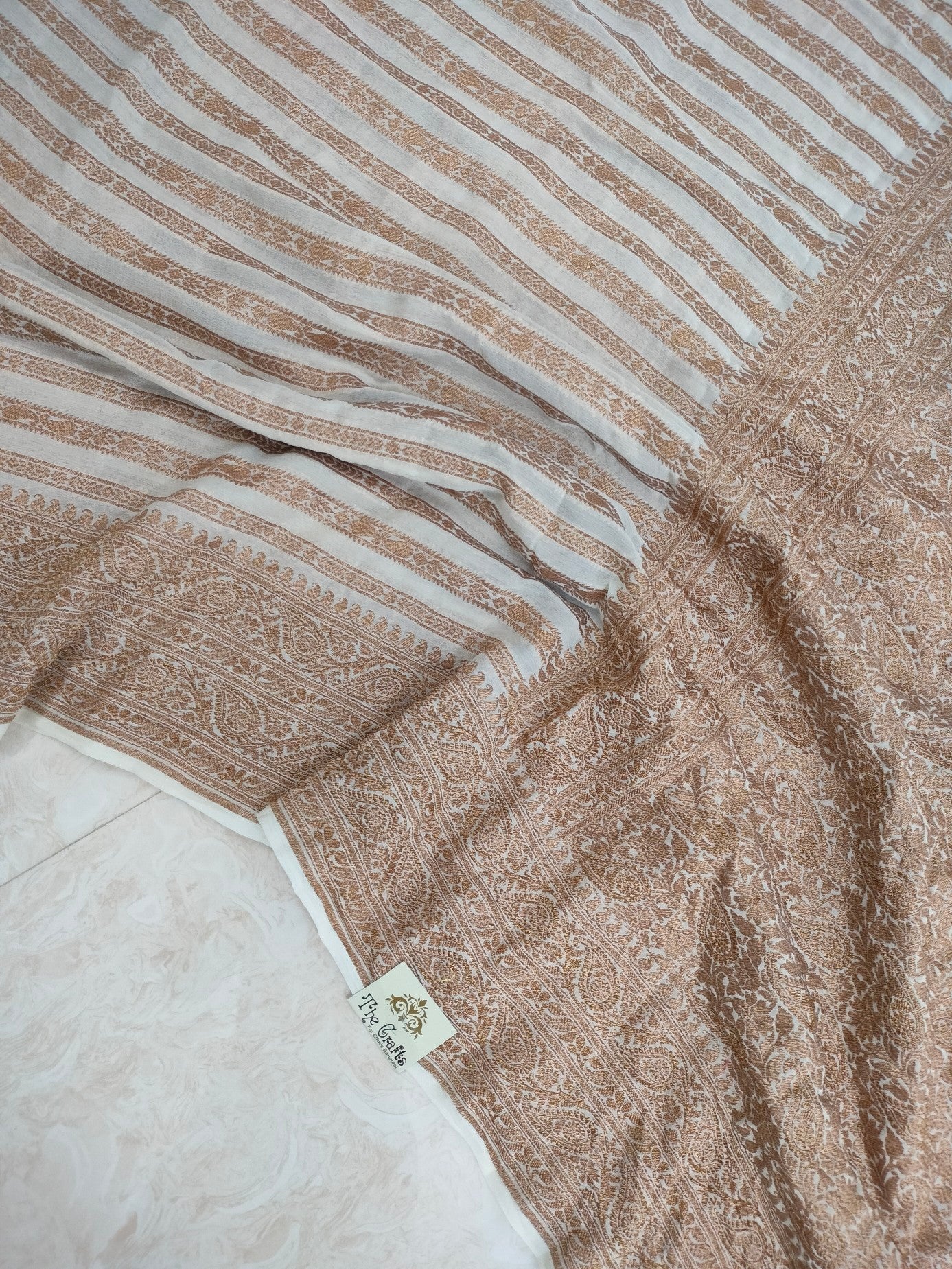 Khaddi Georgette Banarasi Saree - Antique Zari