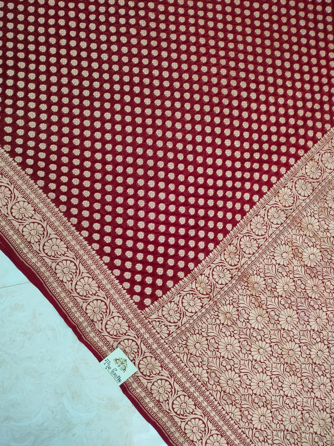 Khaddi Georgette Banarasi Saree - Gold Zari
