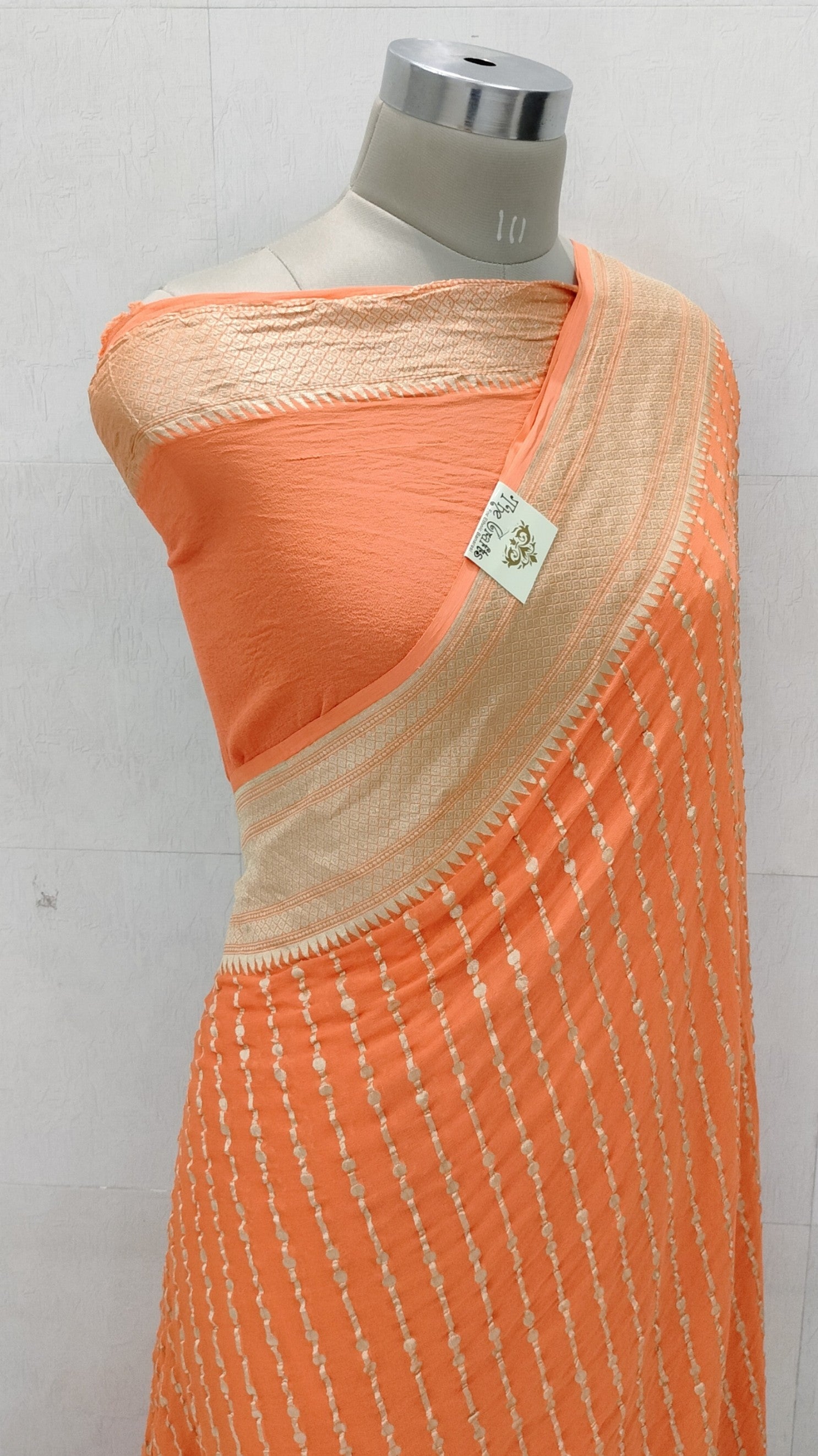 Khaddi Georgette Banarasi Saree - Water Zari