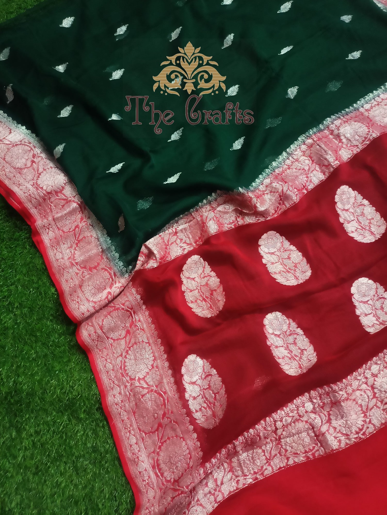 Pure Georgette Handloom Banarasi Saree - The Crafts Clothing