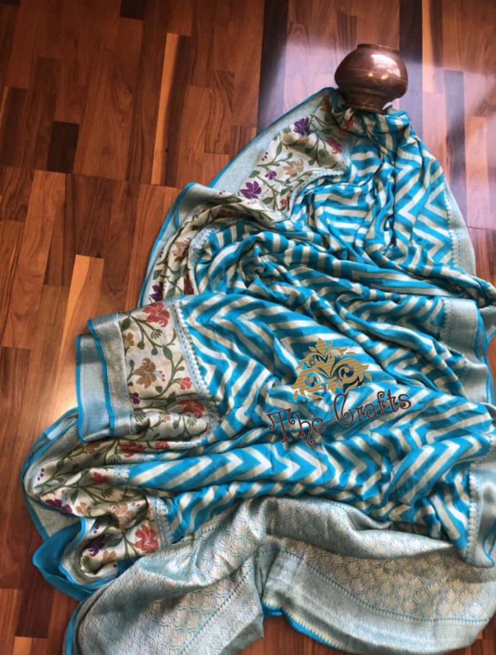 Pure Khaddi Chiffon Banarasi Saree - The Crafts Clothing