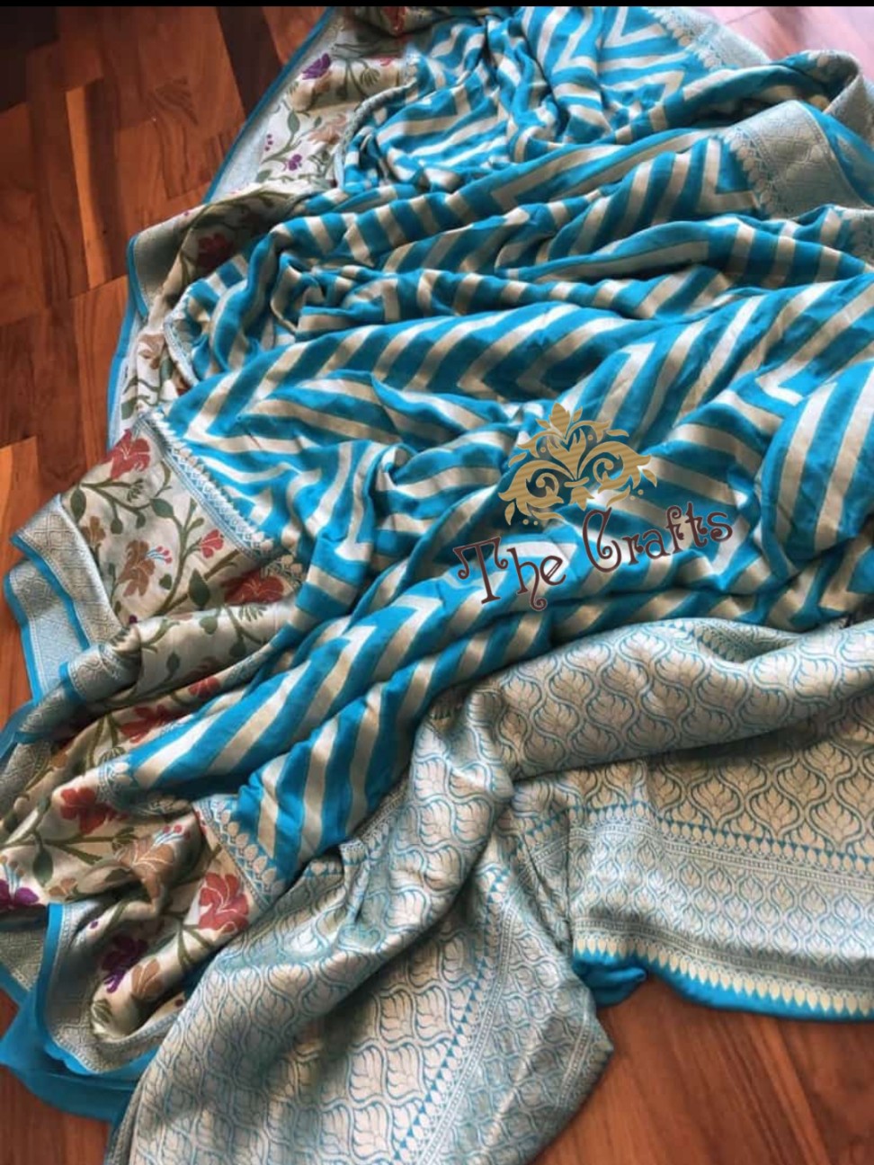 Pure Khaddi Chiffon Banarasi Saree - The Crafts Clothing