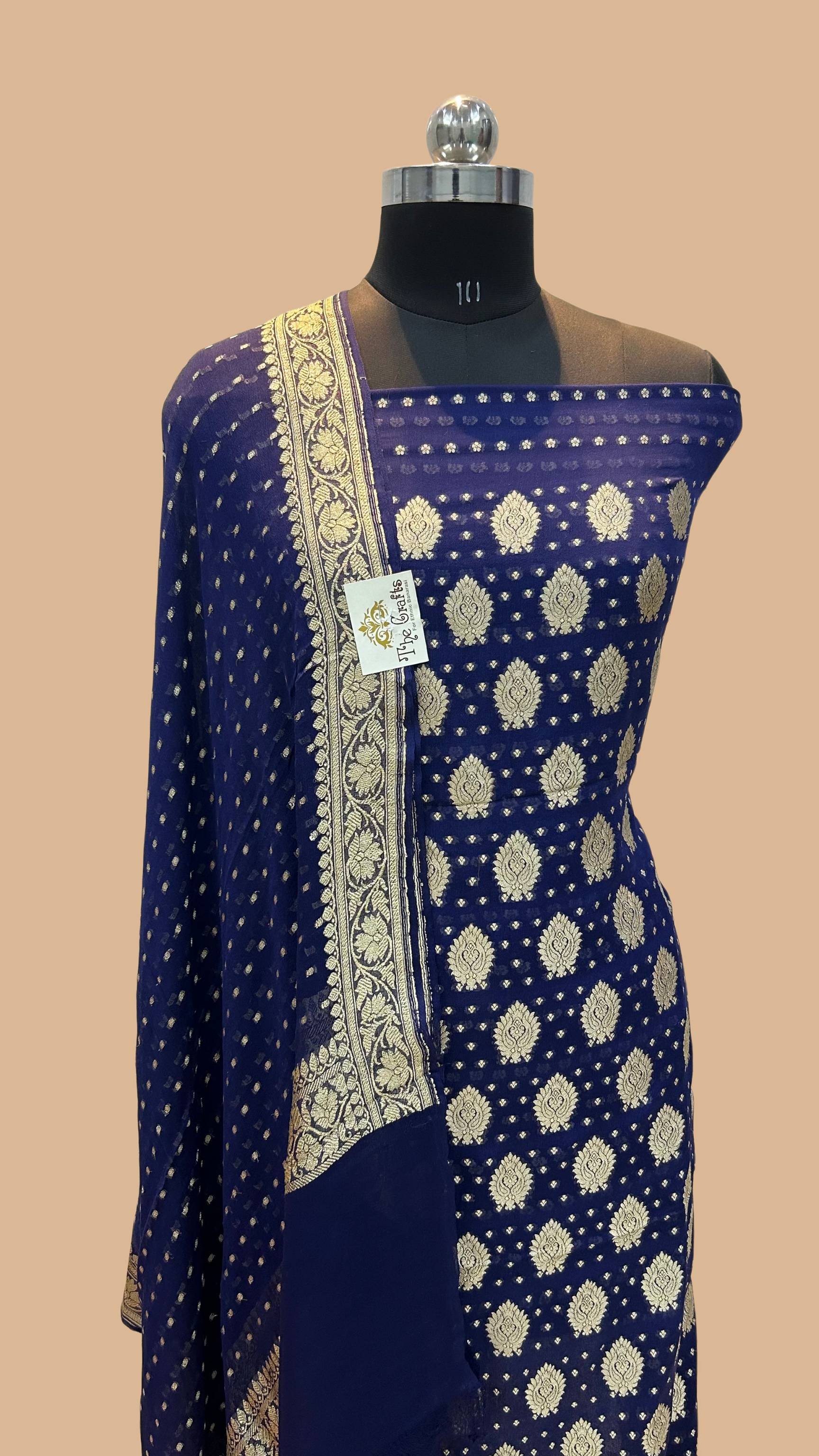 Khaddi Georgette Banarasi Dress Material