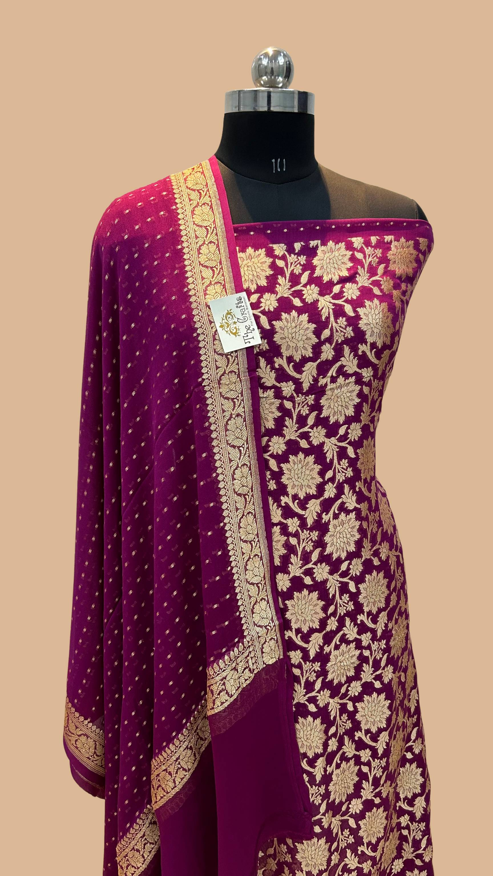 Khaddi Georgette Banarasi Dress Material