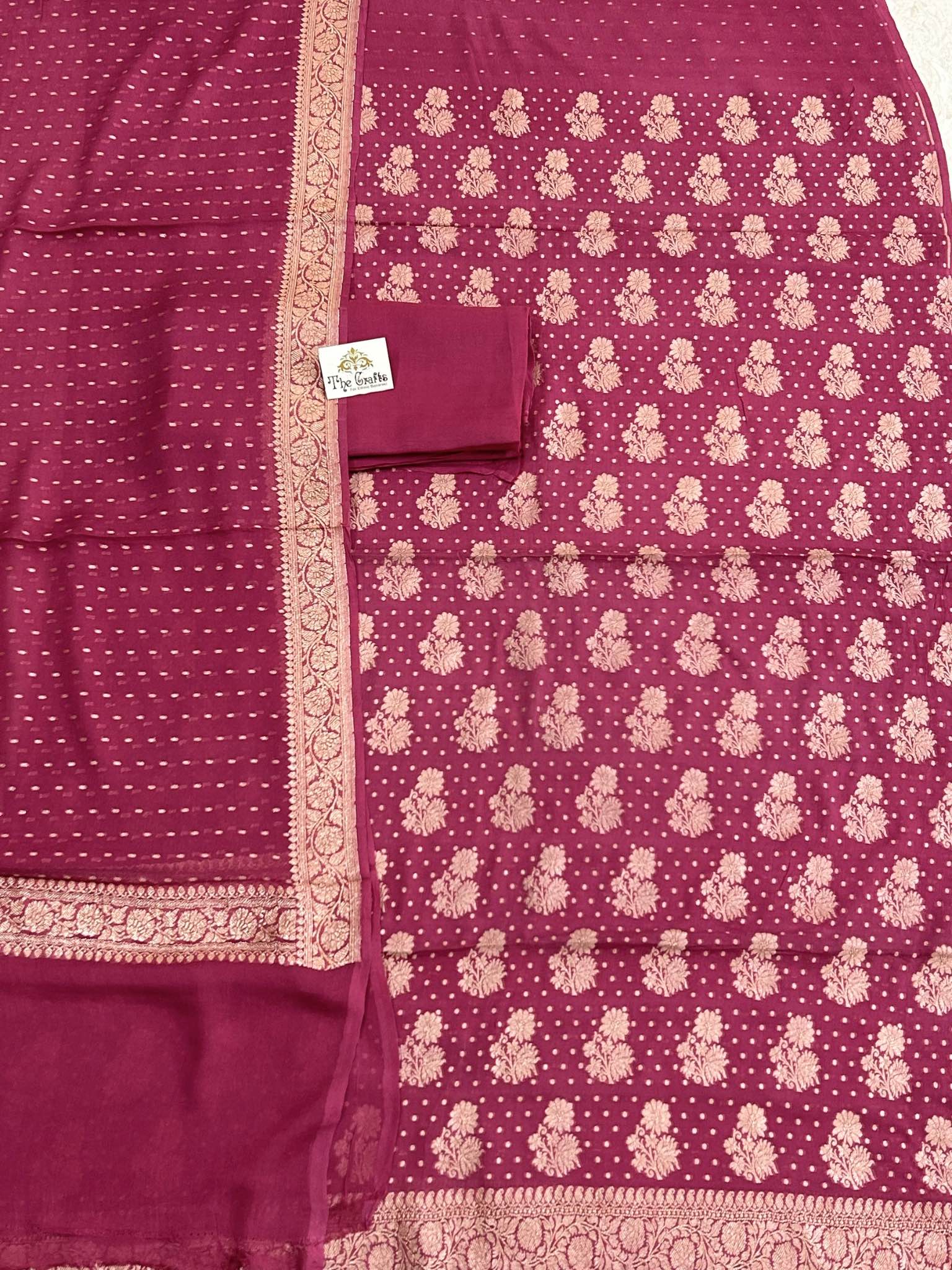 Khaddi Georgette Banarasi Dress Material