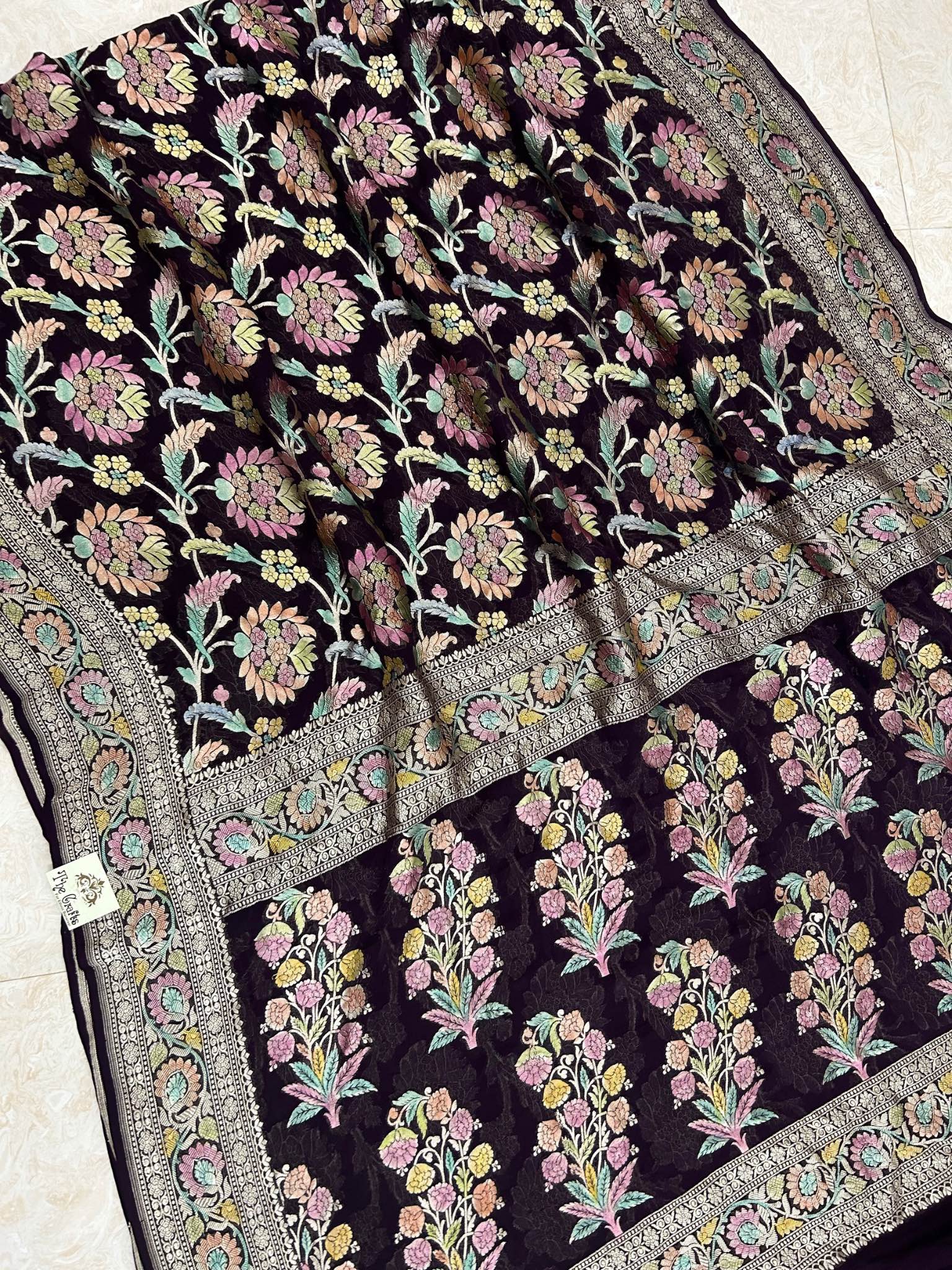 Khaddi Georgette Handloom Banarasi Saree