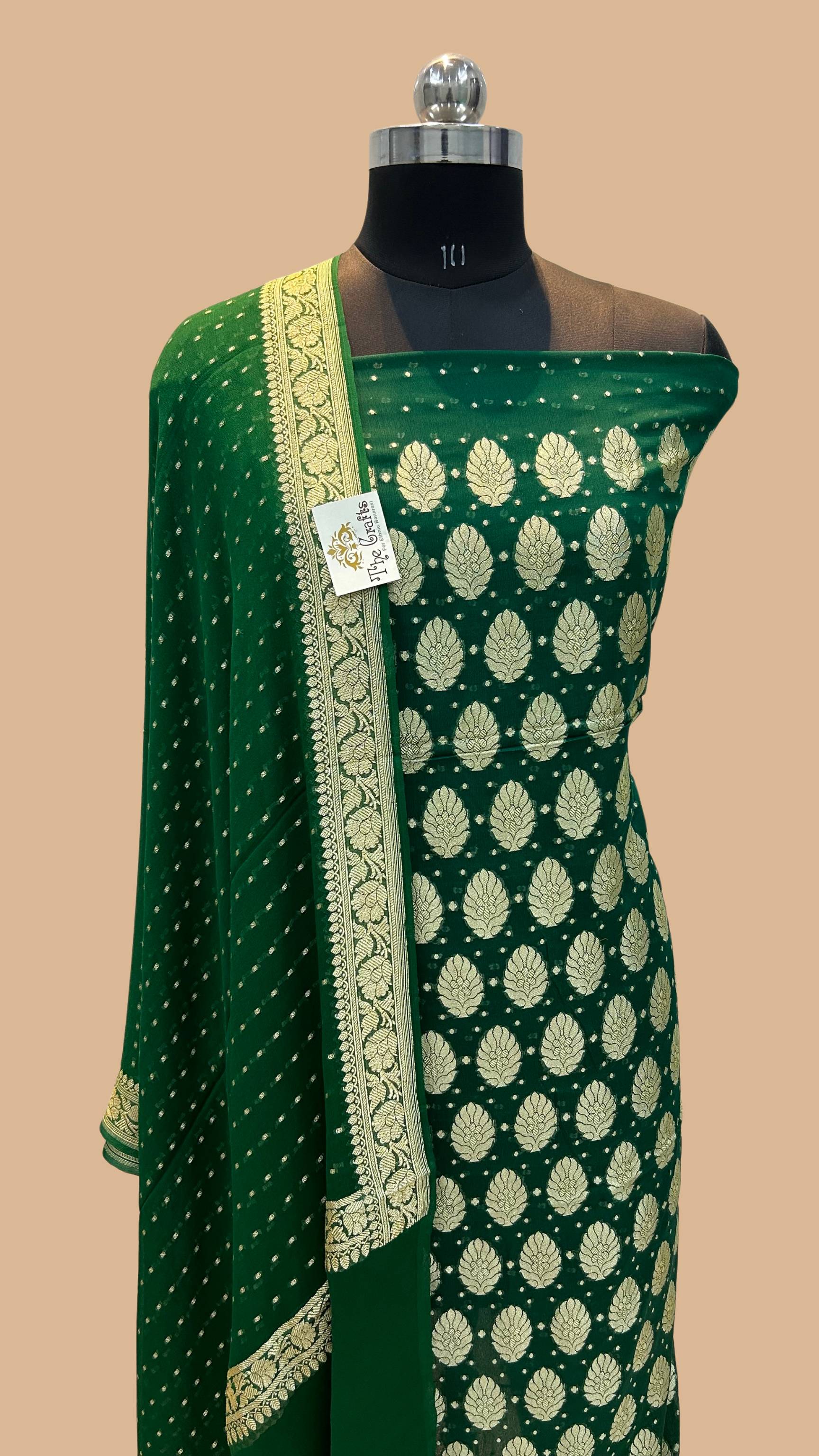Khaddi Georgette Banarasi Dress Material