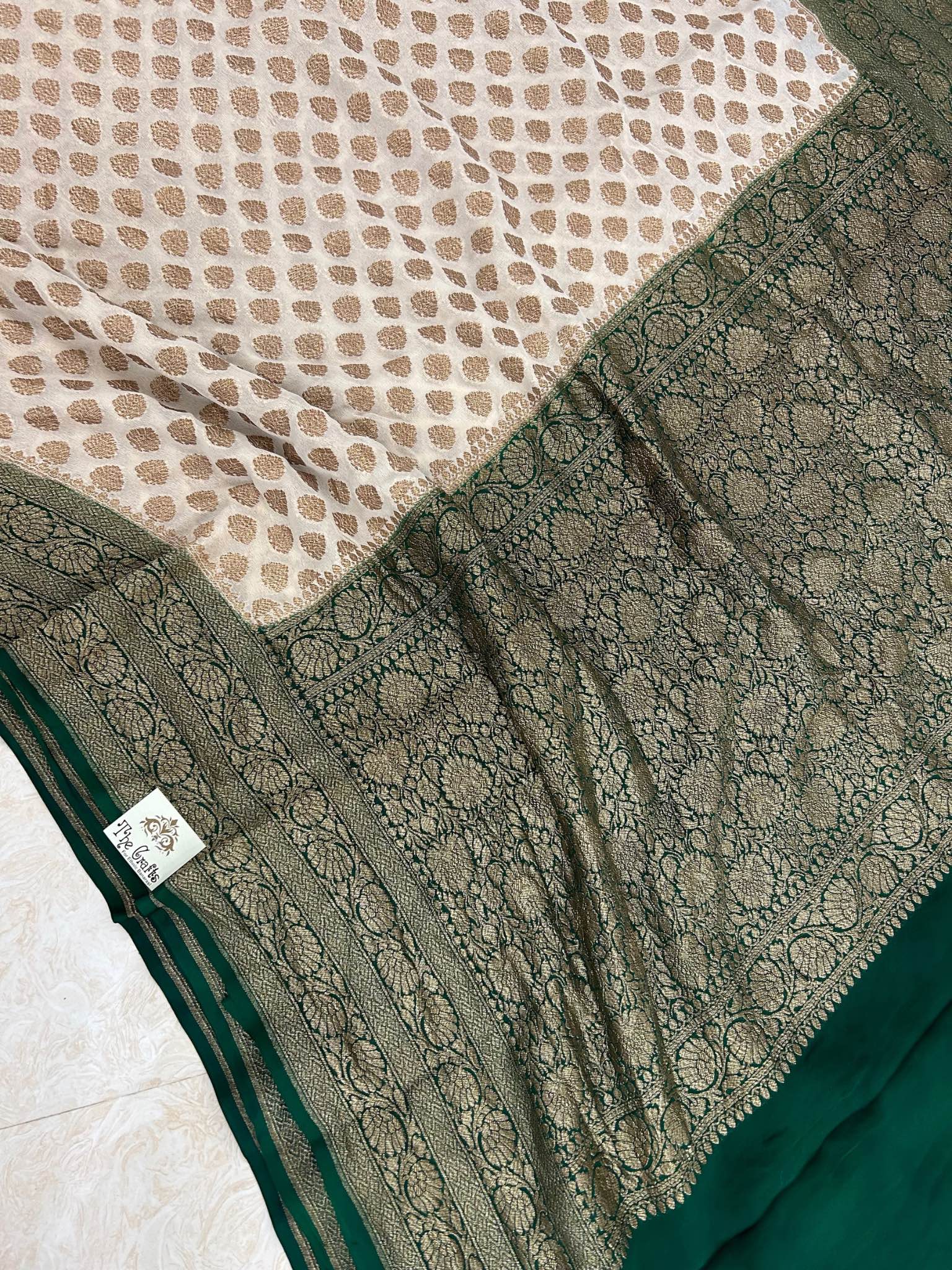 Khaddi Georgette Banarasi Saree - Antique Zari