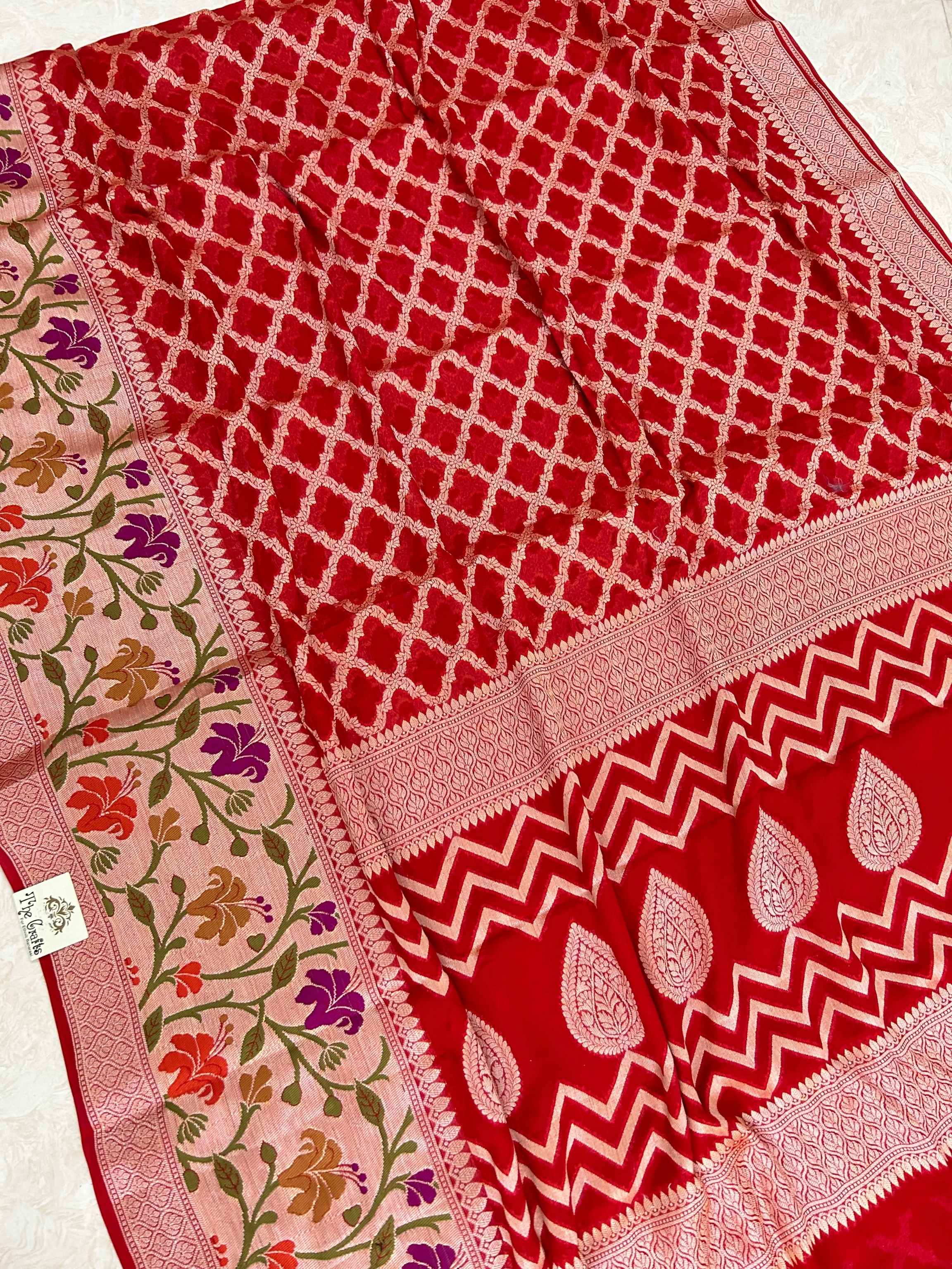Pure Khaddi Chiffon Banarasi Saree