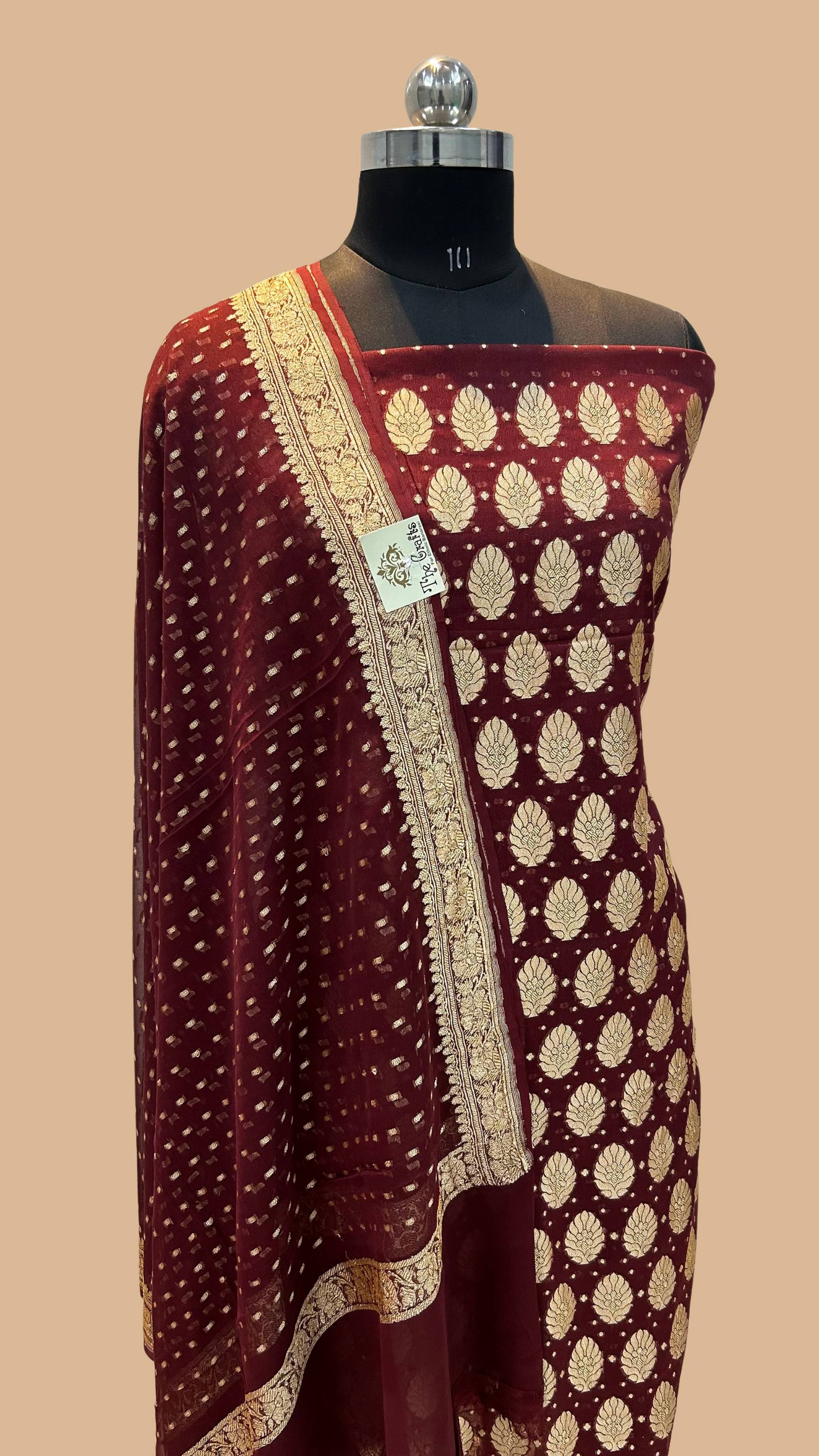 Khaddi Georgette Banarasi Dress Material