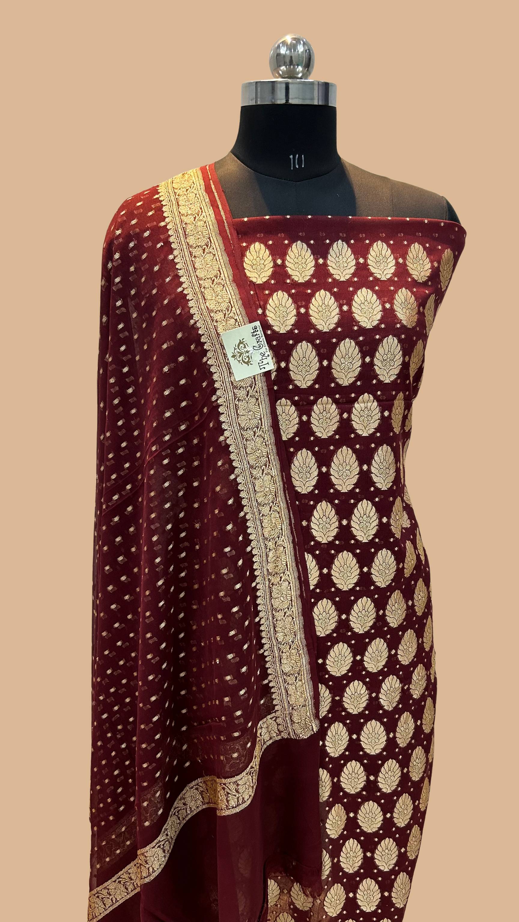 Khaddi Georgette Banarasi Dress Material