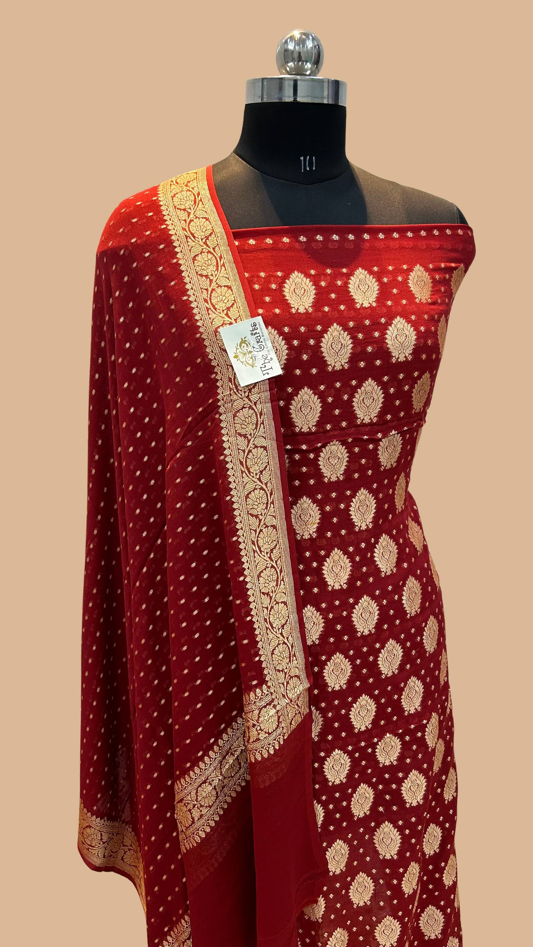 Khaddi Georgette Banarasi Dress Material