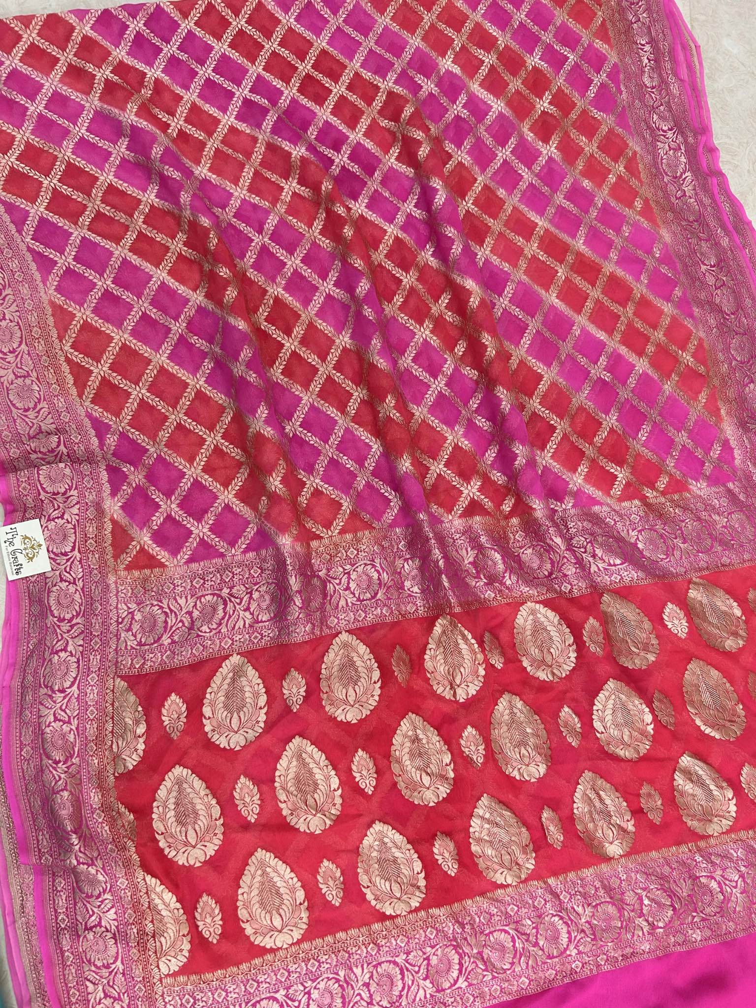 Khaddi Georgette Handloom Banarasi Saree