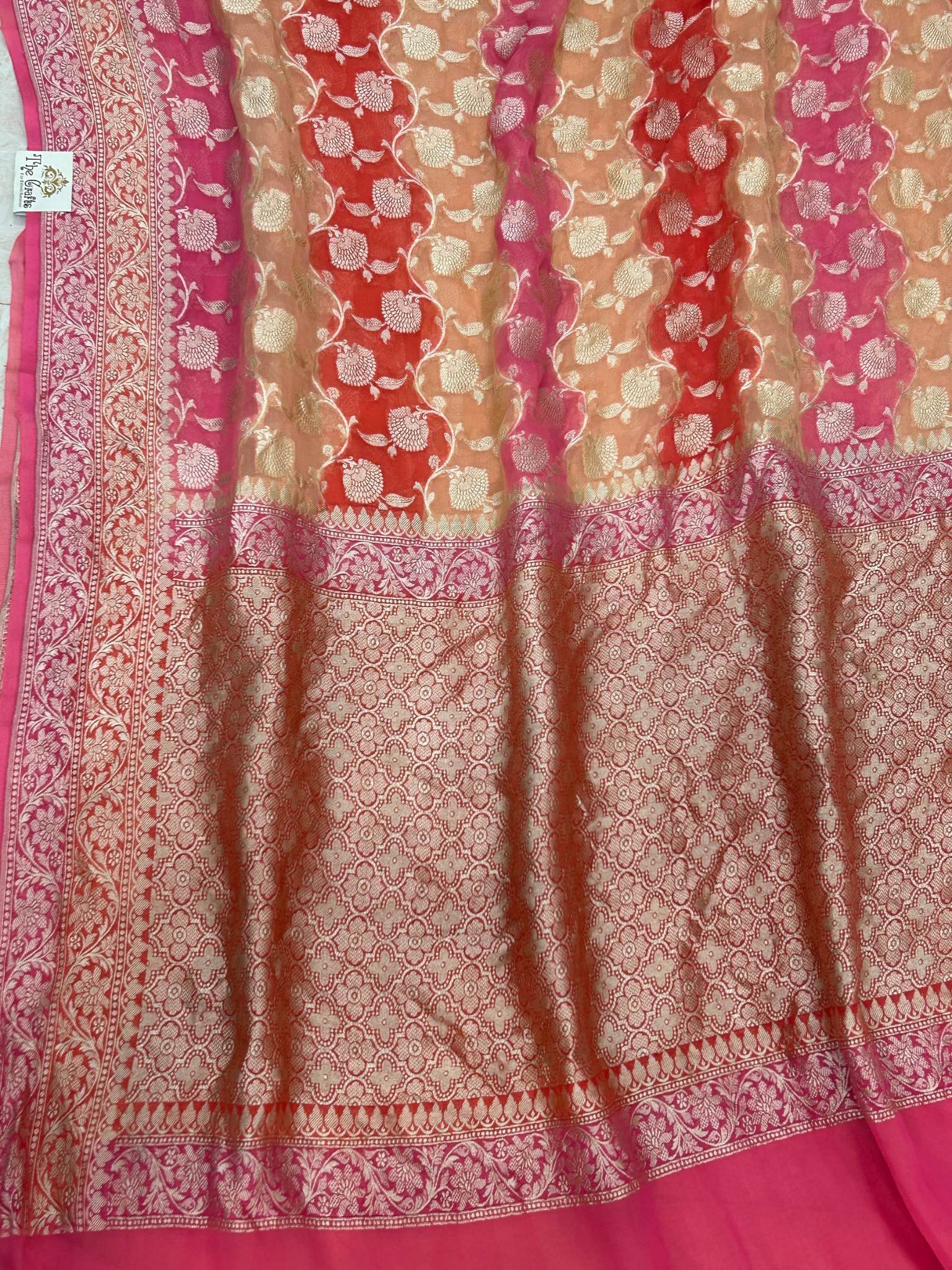 Khaddi Georgette Handloom Banarasi Saree