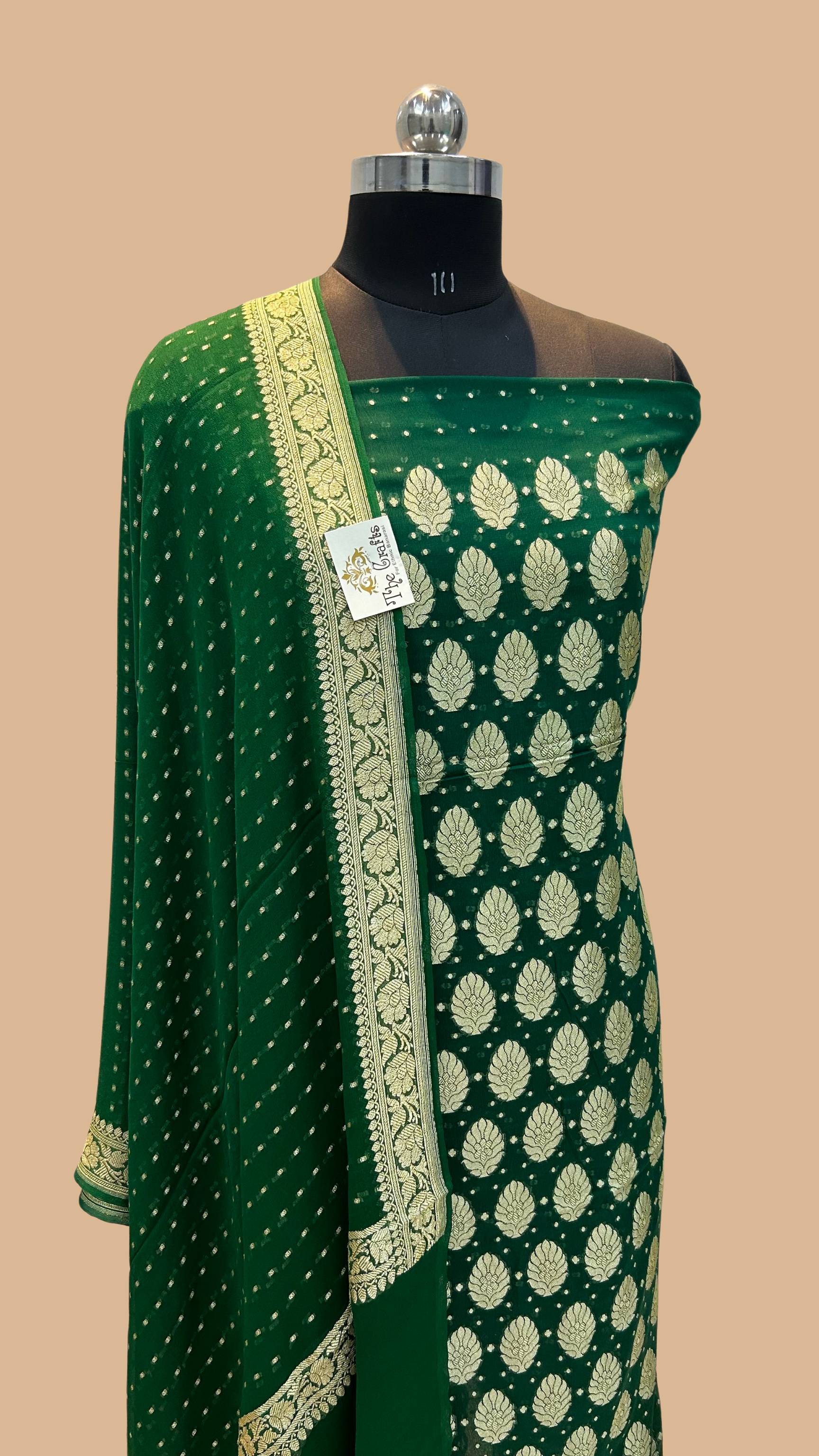 Khaddi Georgette Banarasi Dress Material