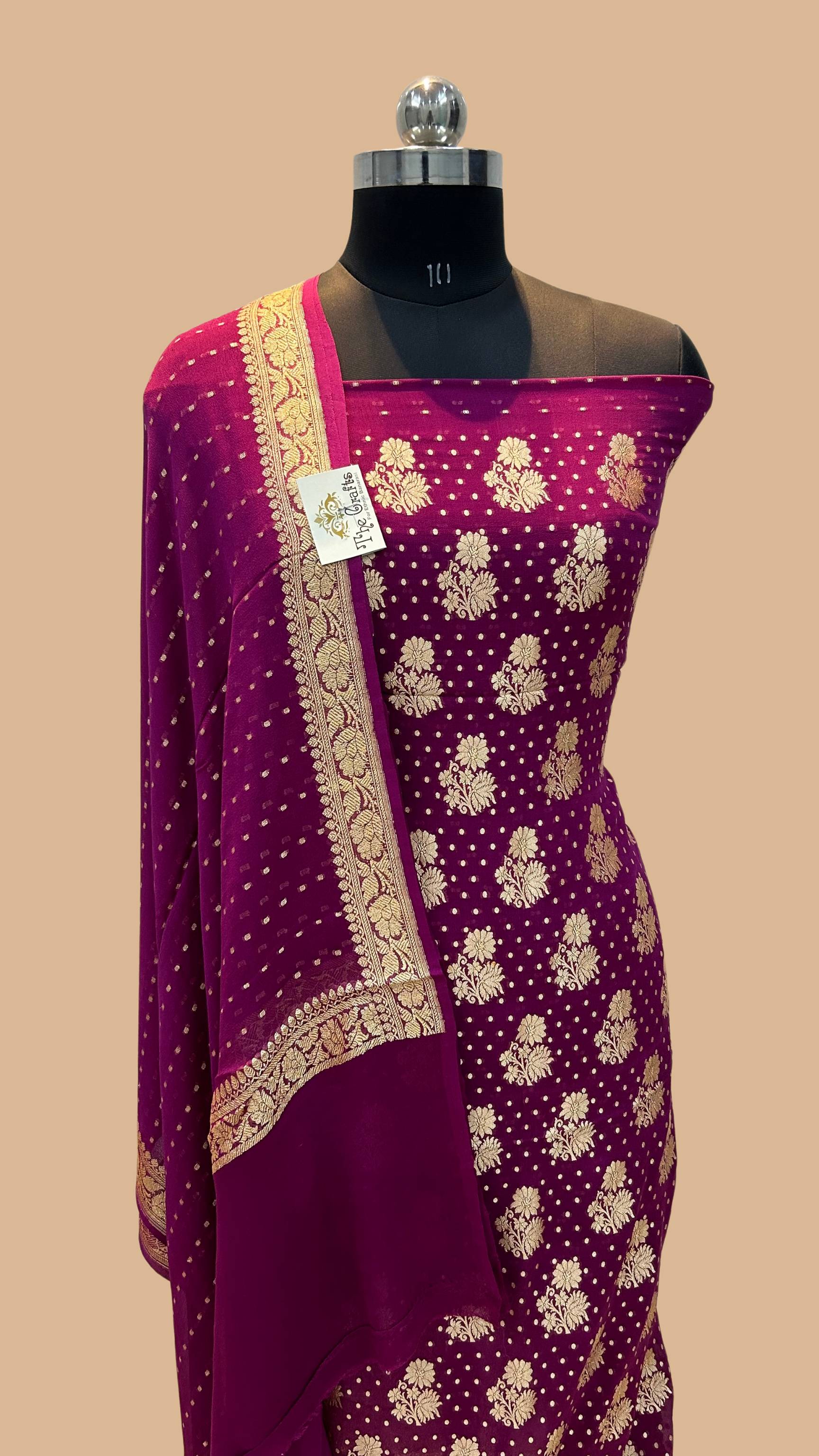 Khaddi Georgette Banarasi Dress Material