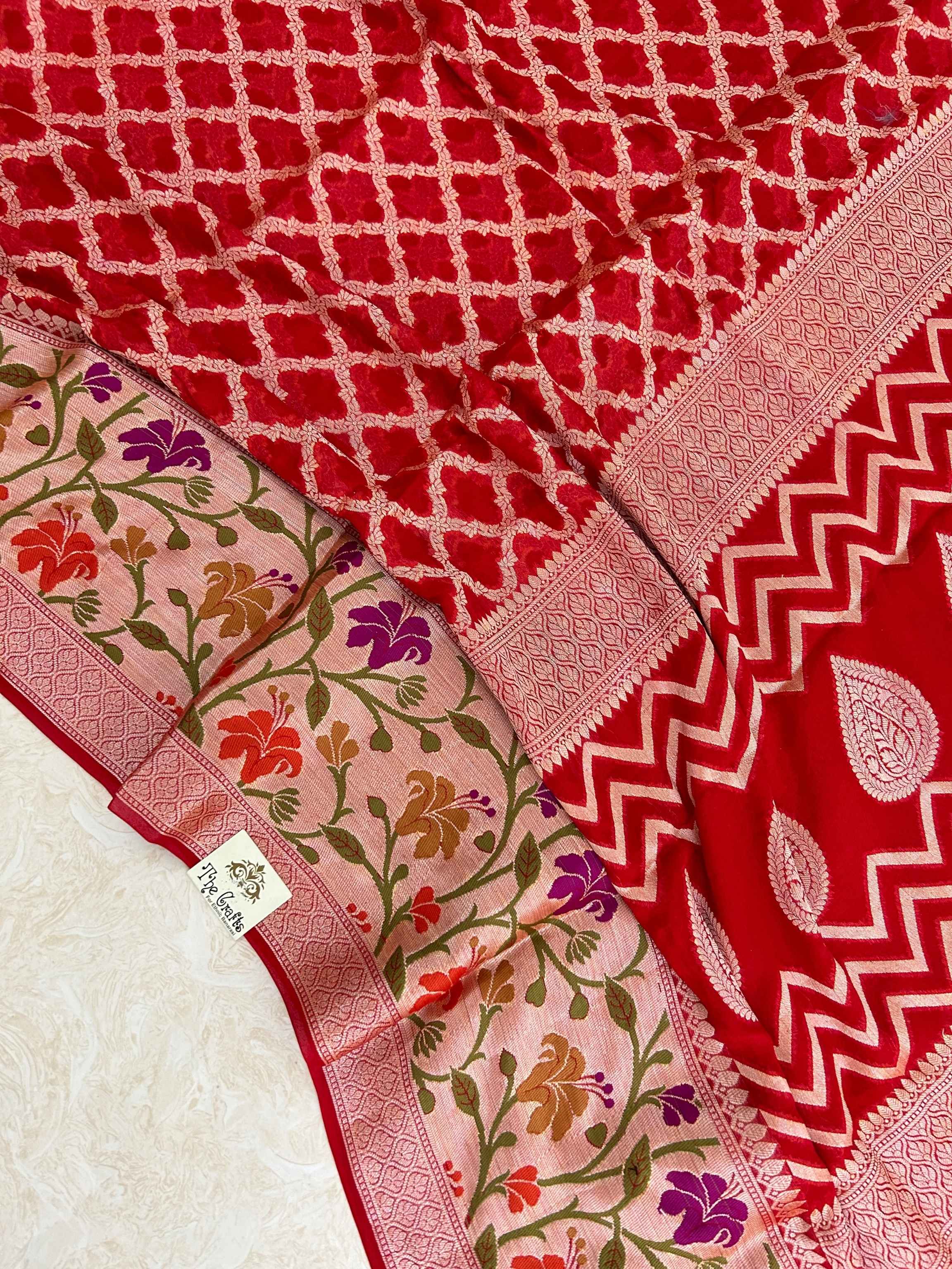 Pure Khaddi Chiffon Banarasi Saree