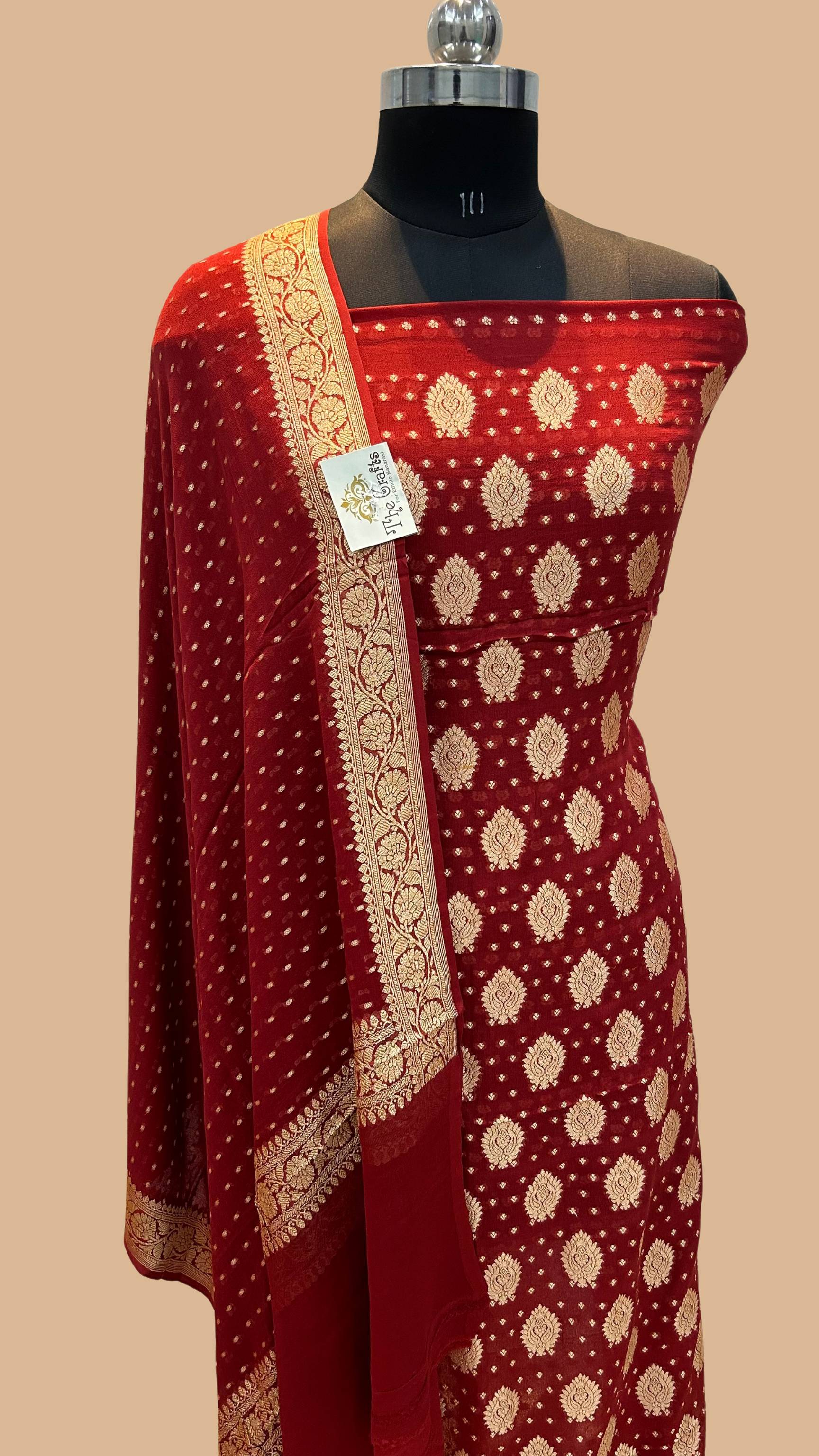 Khaddi Georgette Banarasi Dress Material