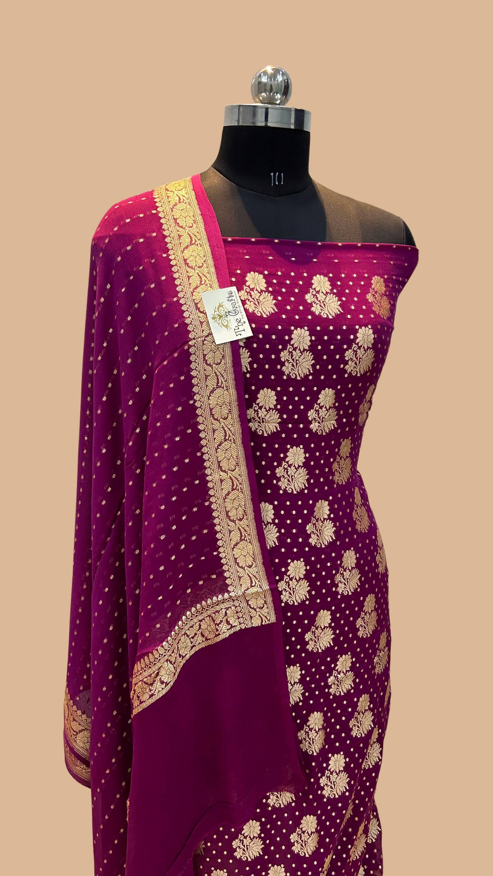 Khaddi Georgette Banarasi Dress Material